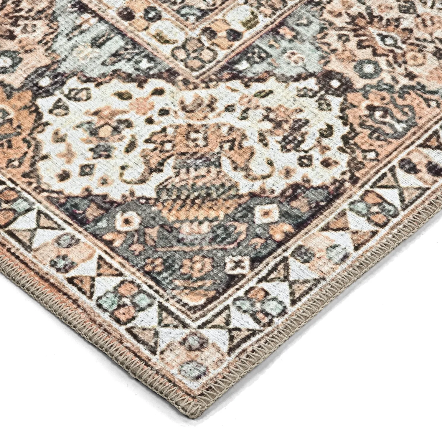 Vlakgeweven vloerkleed - Berelina (beige/multi)