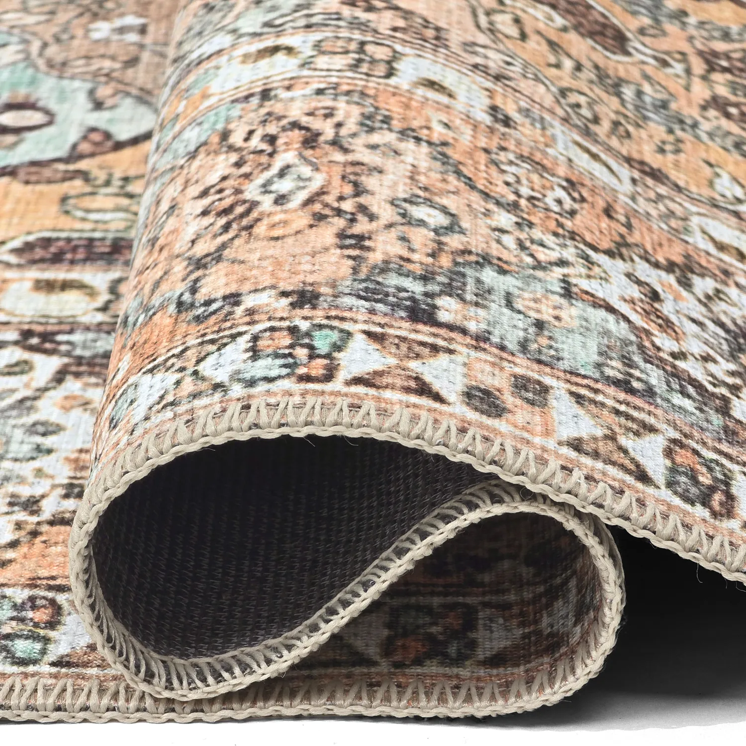 Vlakgeweven vloerkleed - Berelina (beige/multi)