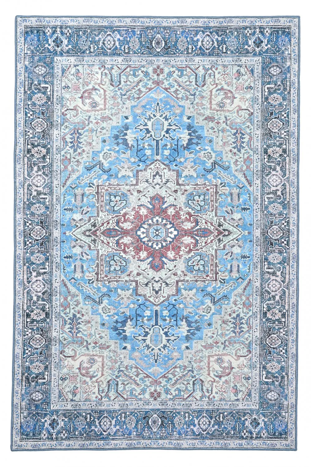 Vlakgeweven vloerkleed - Birjand (blauw)