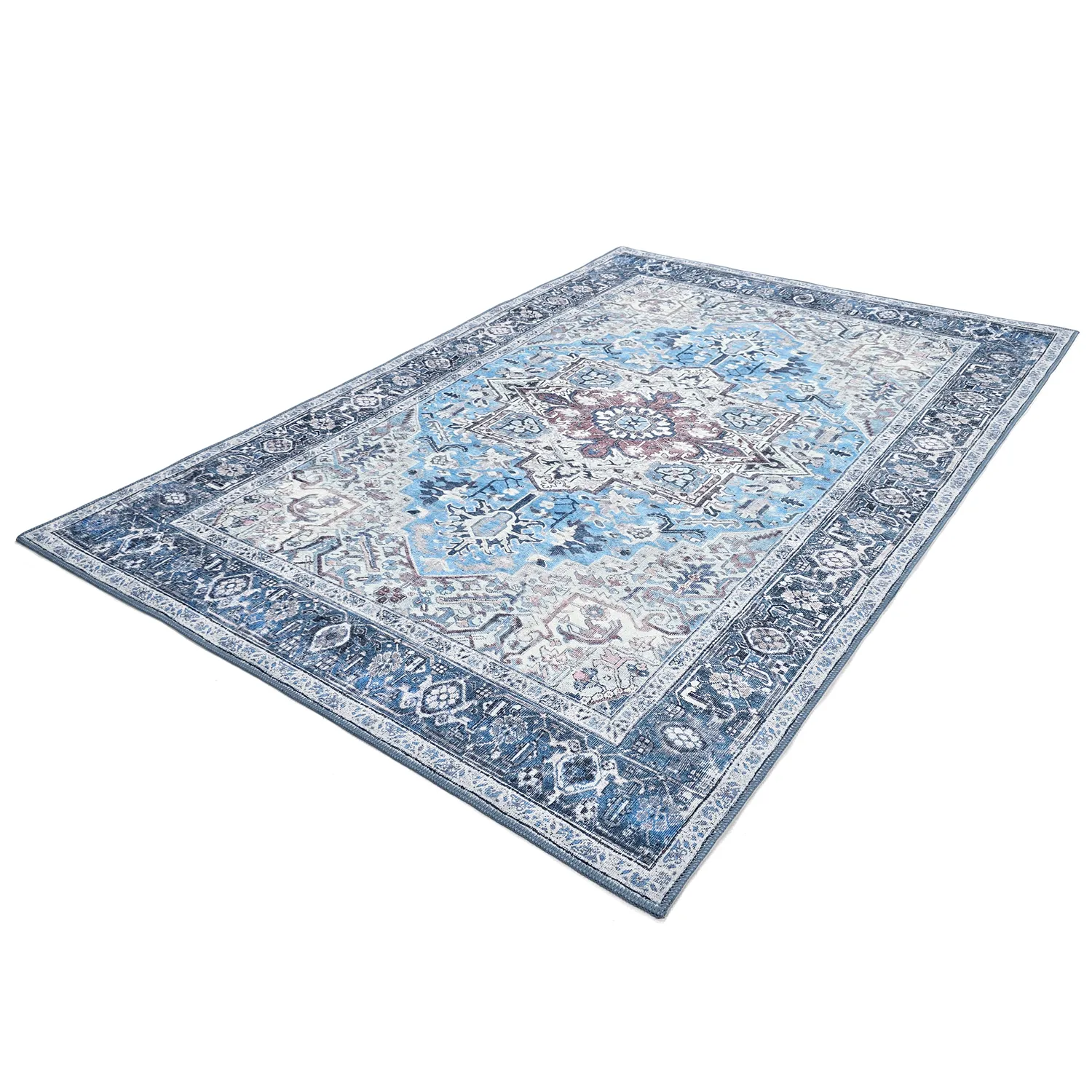 Vlakgeweven vloerkleed - Birjand (blauw)