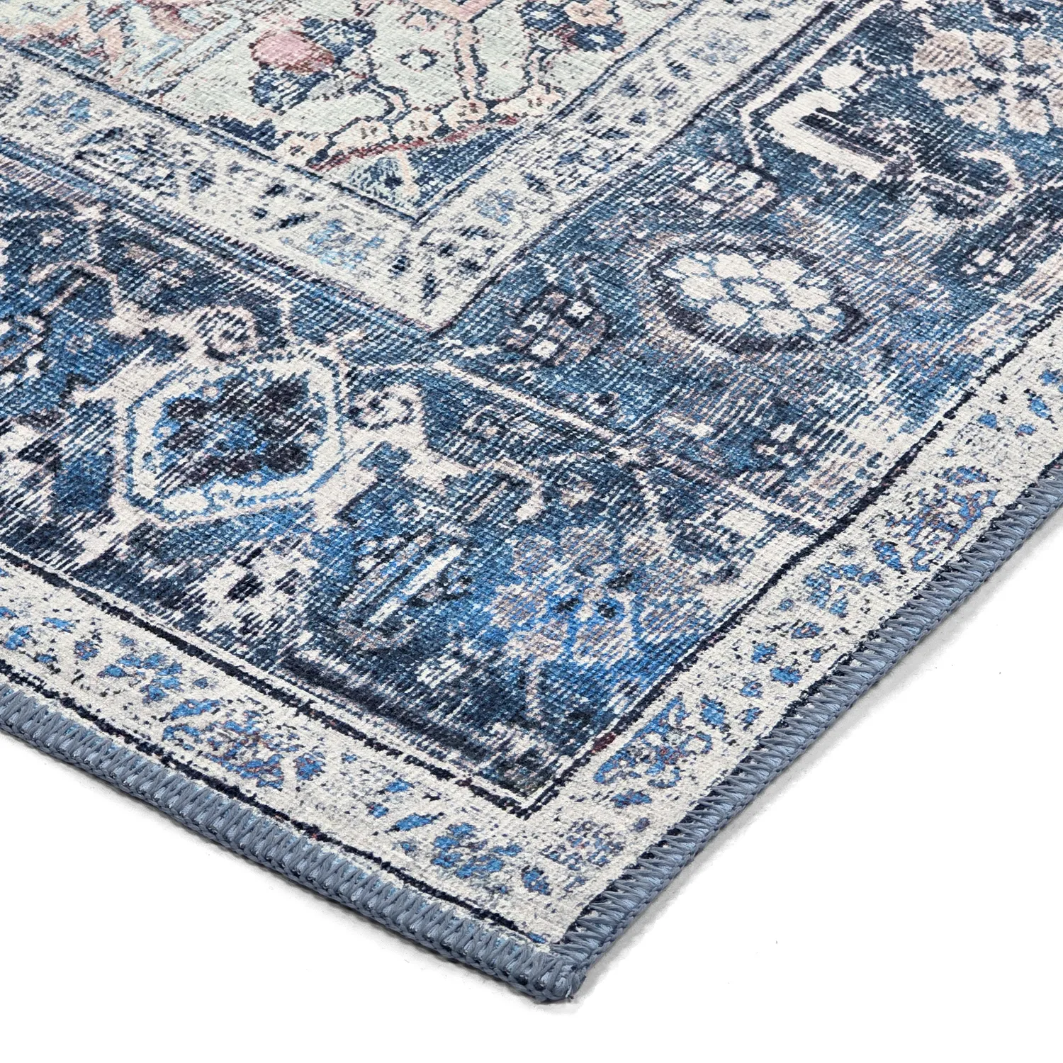 Vlakgeweven vloerkleed - Birjand (blauw)