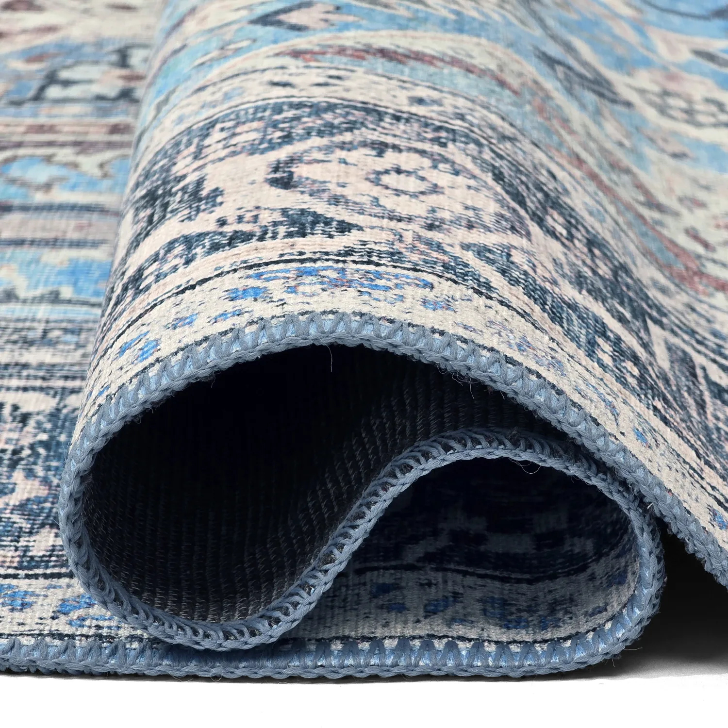 Vlakgeweven vloerkleed - Birjand (blauw)