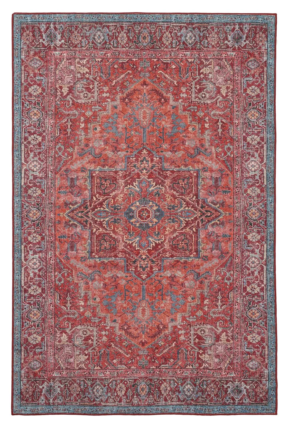 Vlakgeweven vloerkleed - Birjand (rood)