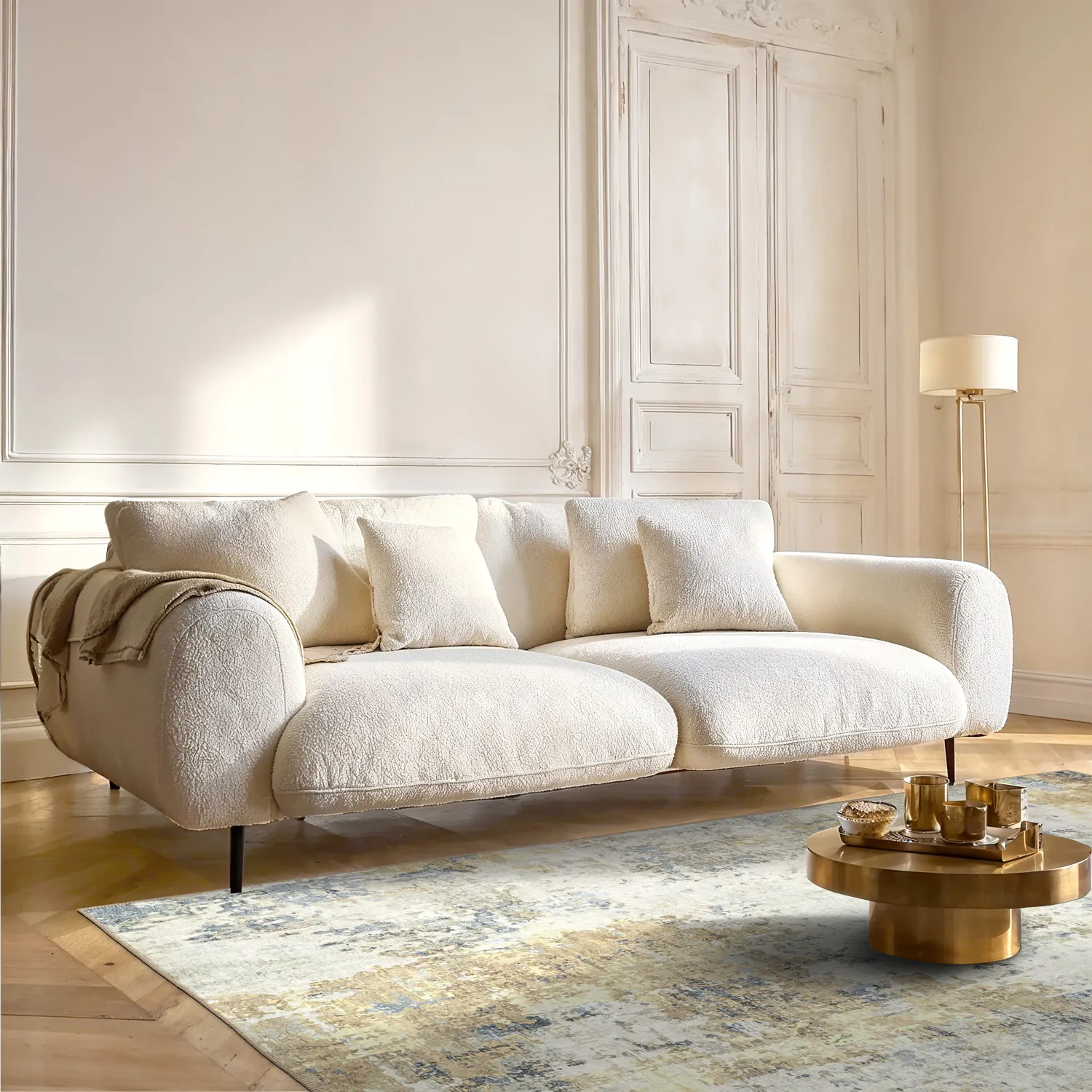 Vlakgeweven vloerkleed - Comino (beige/multi)