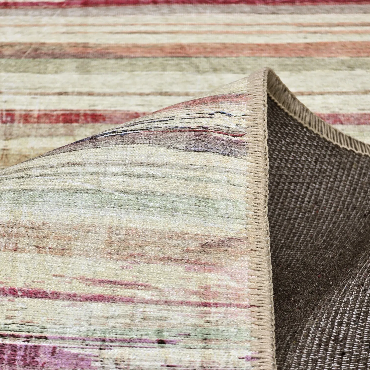 Vlakgeweven vloerkleed - Delara (beige/multi)