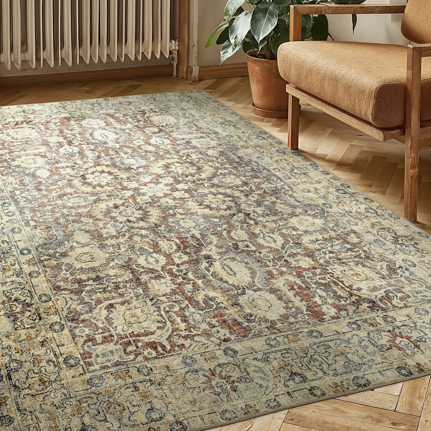 Vlakgeweven vloerkleed - Delvar (beige)