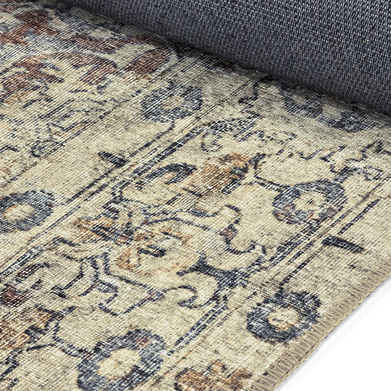 Vlakgeweven vloerkleed - Delvar (beige)