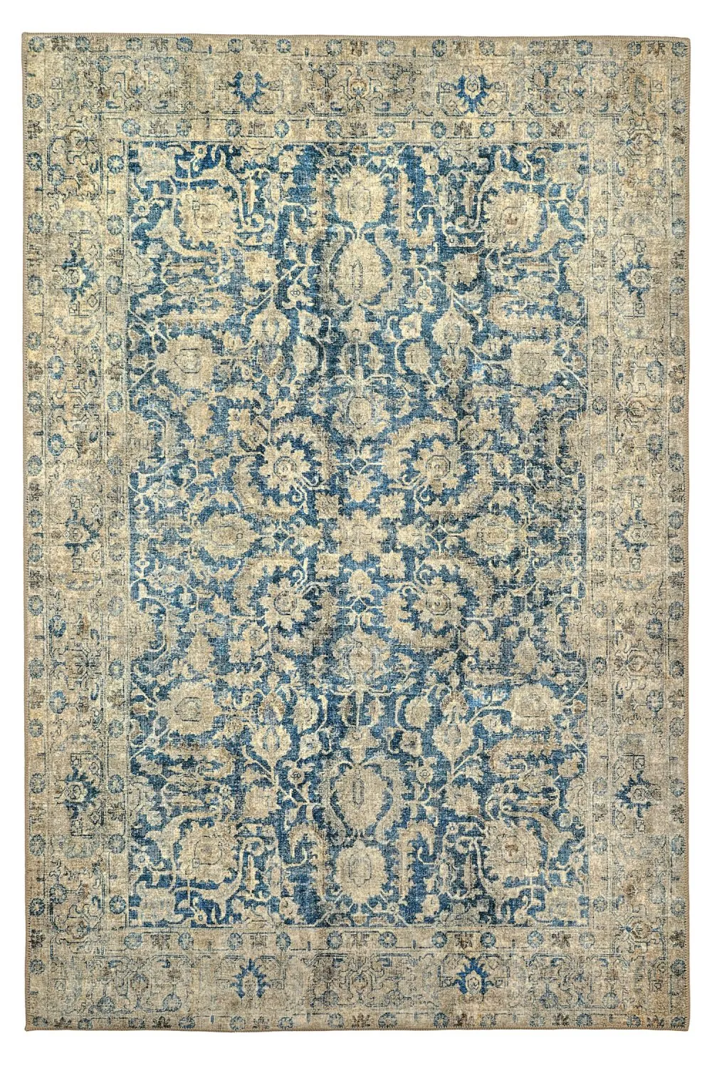 Vlakgeweven vloerkleed - Delvar (blauw)