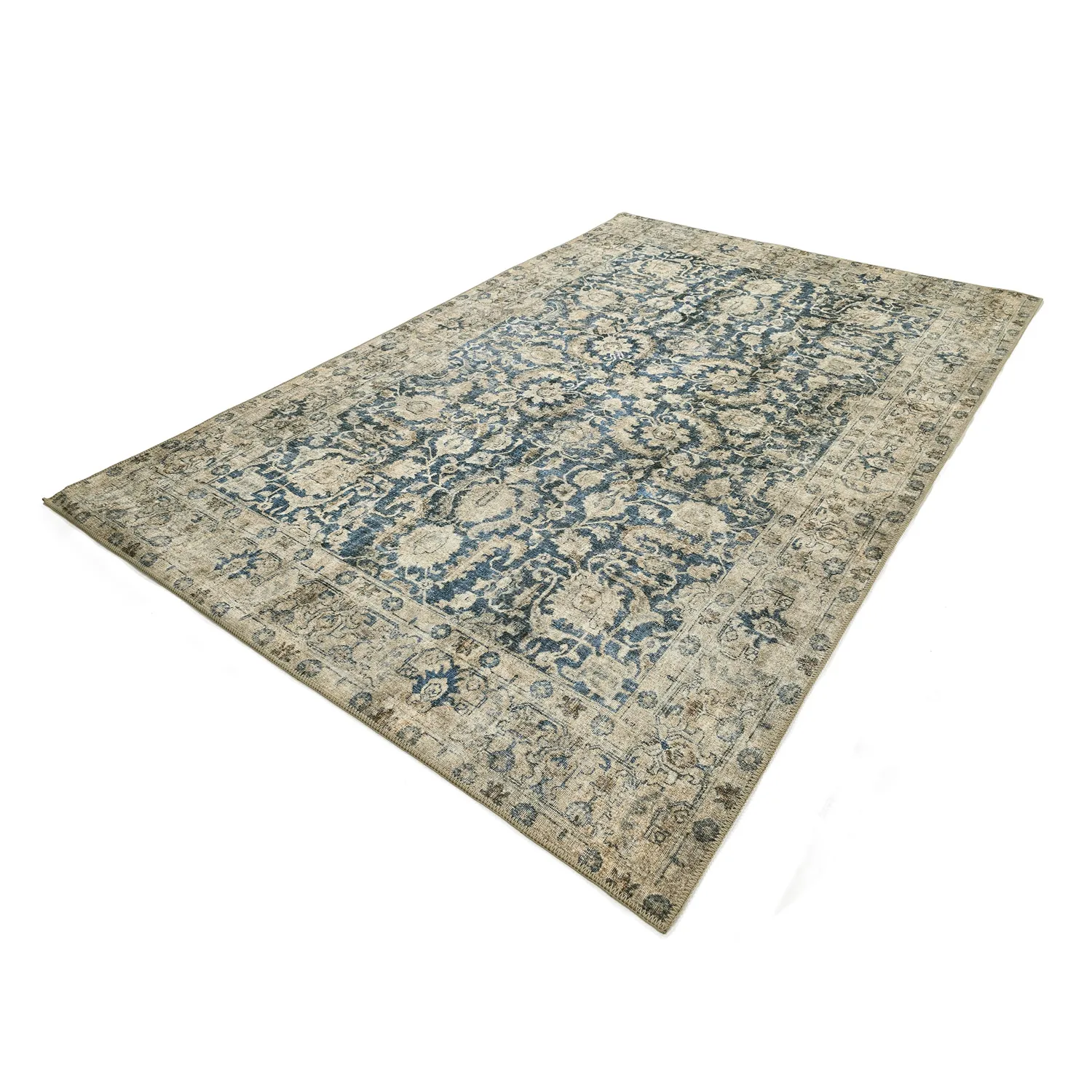 Vlakgeweven vloerkleed - Delvar (blauw)