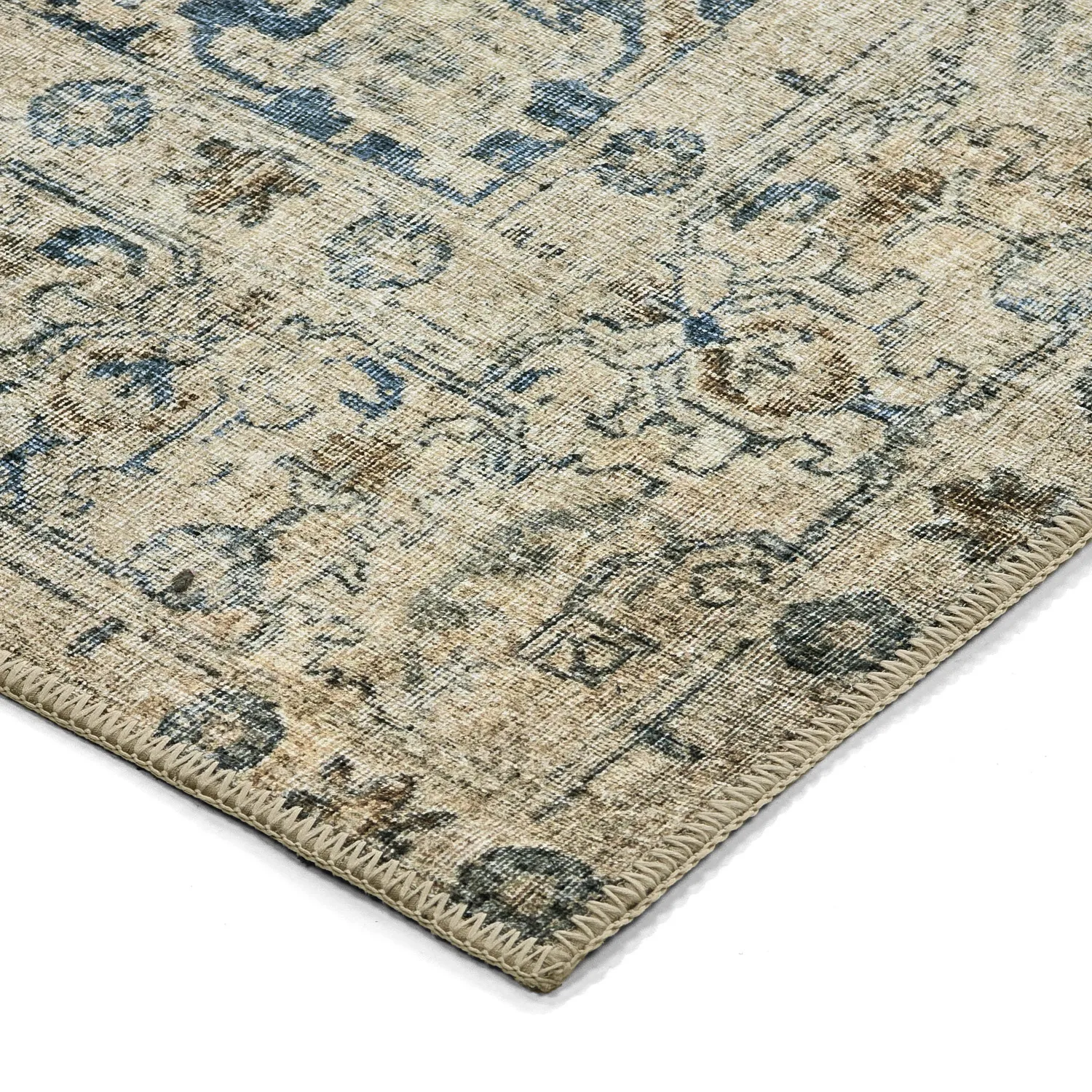 Vlakgeweven vloerkleed - Delvar (blauw)
