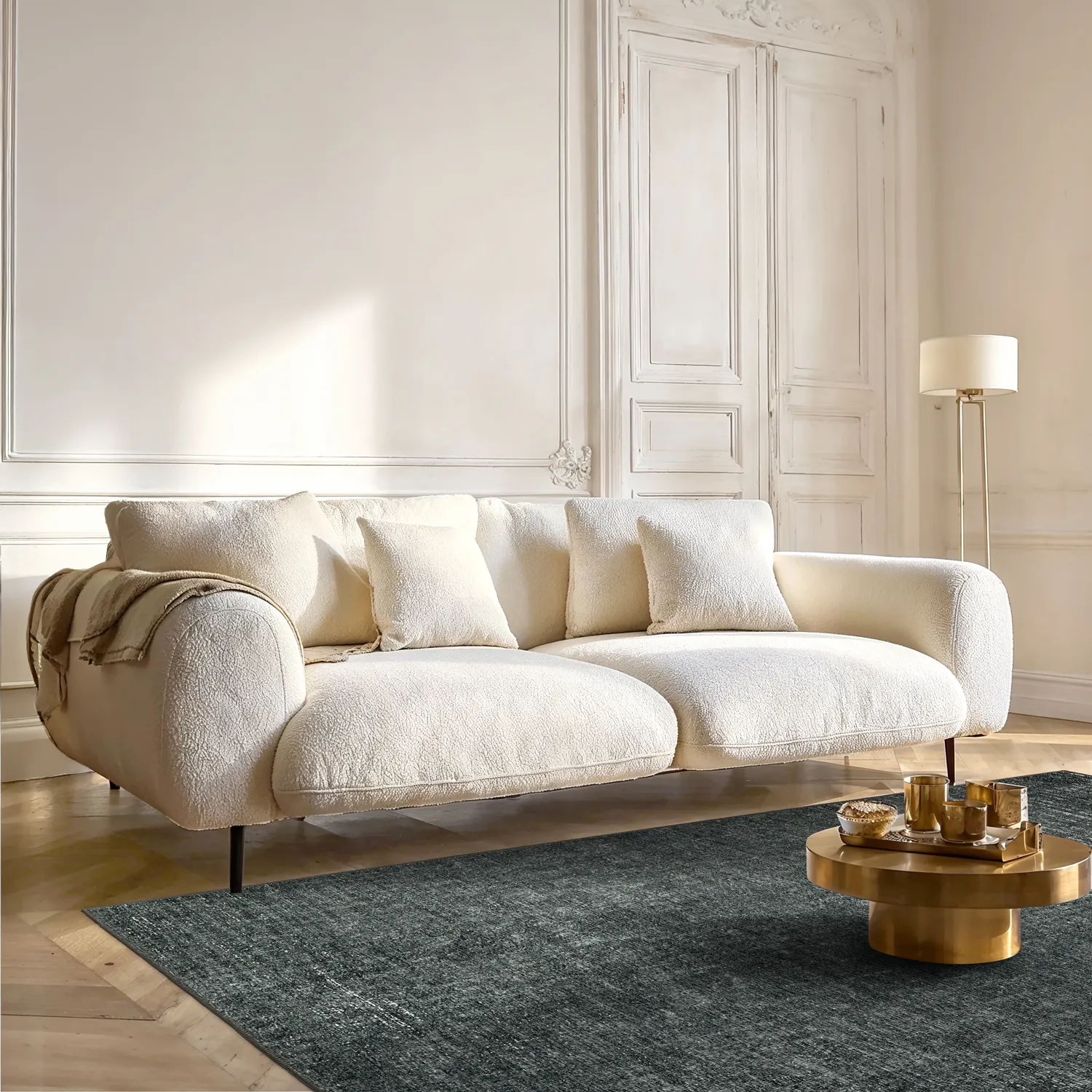 Vlakgeweven vloerkleed - Elarion (zwart)