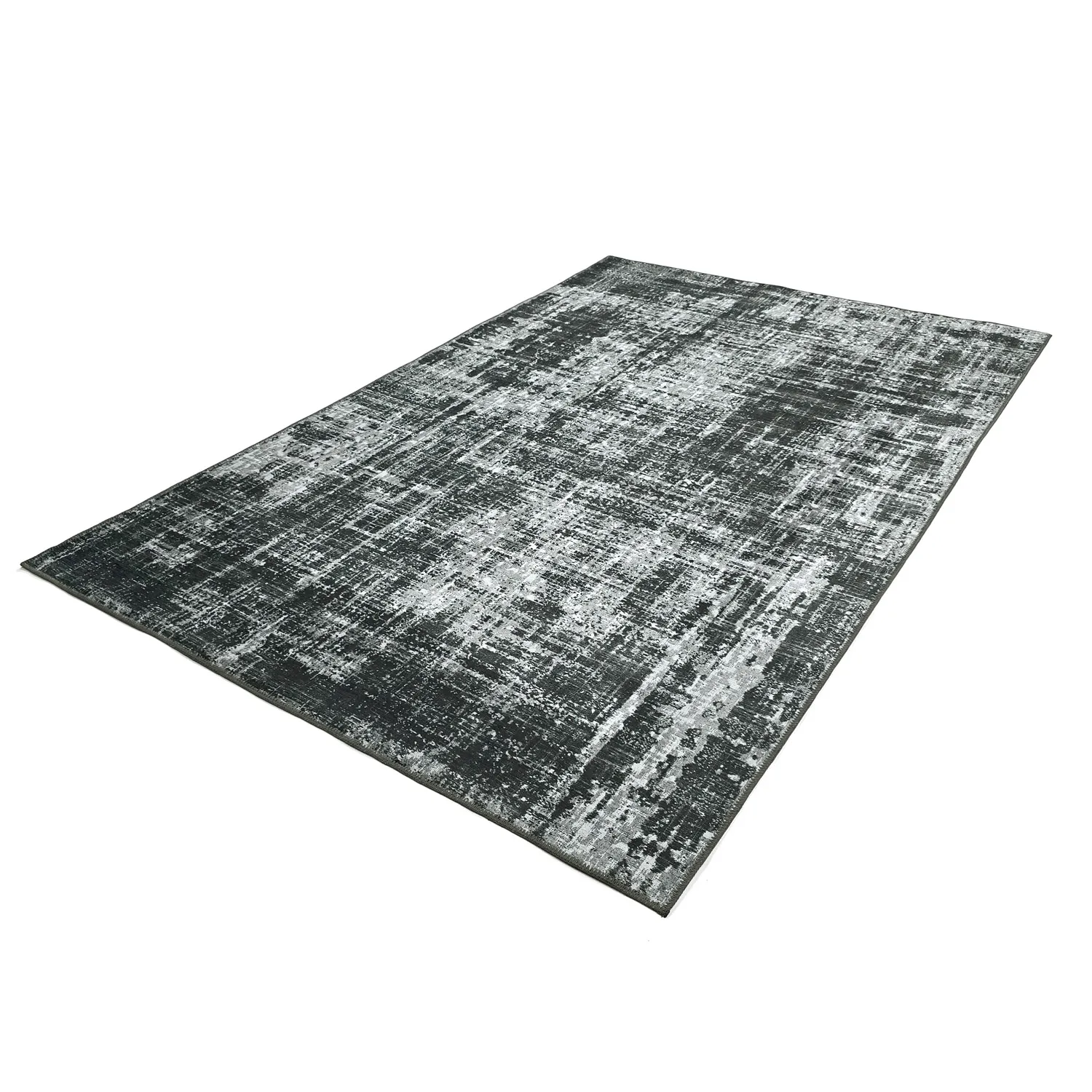 Vlakgeweven vloerkleed - Elira (zwart)