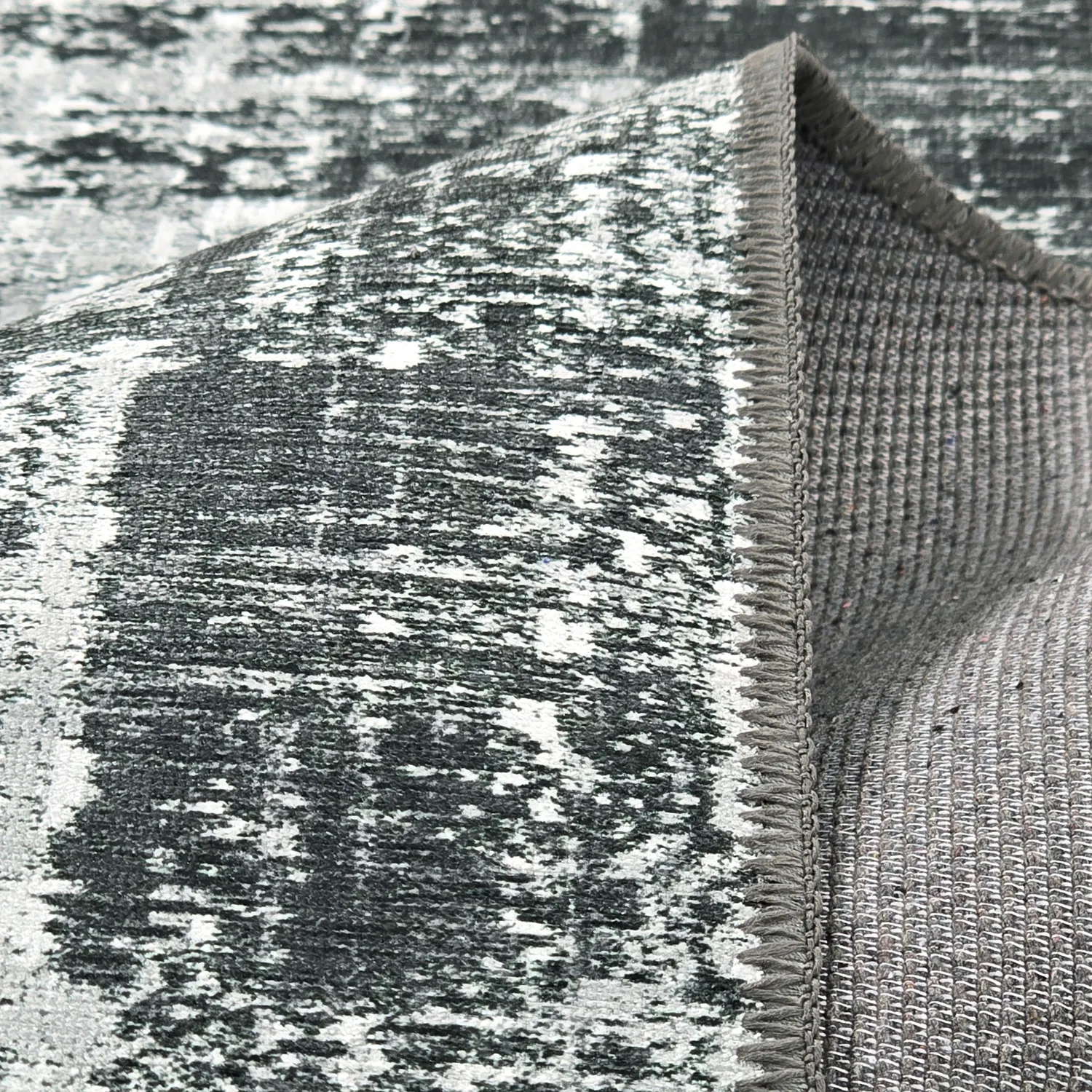 Vlakgeweven vloerkleed - Elira (zwart)