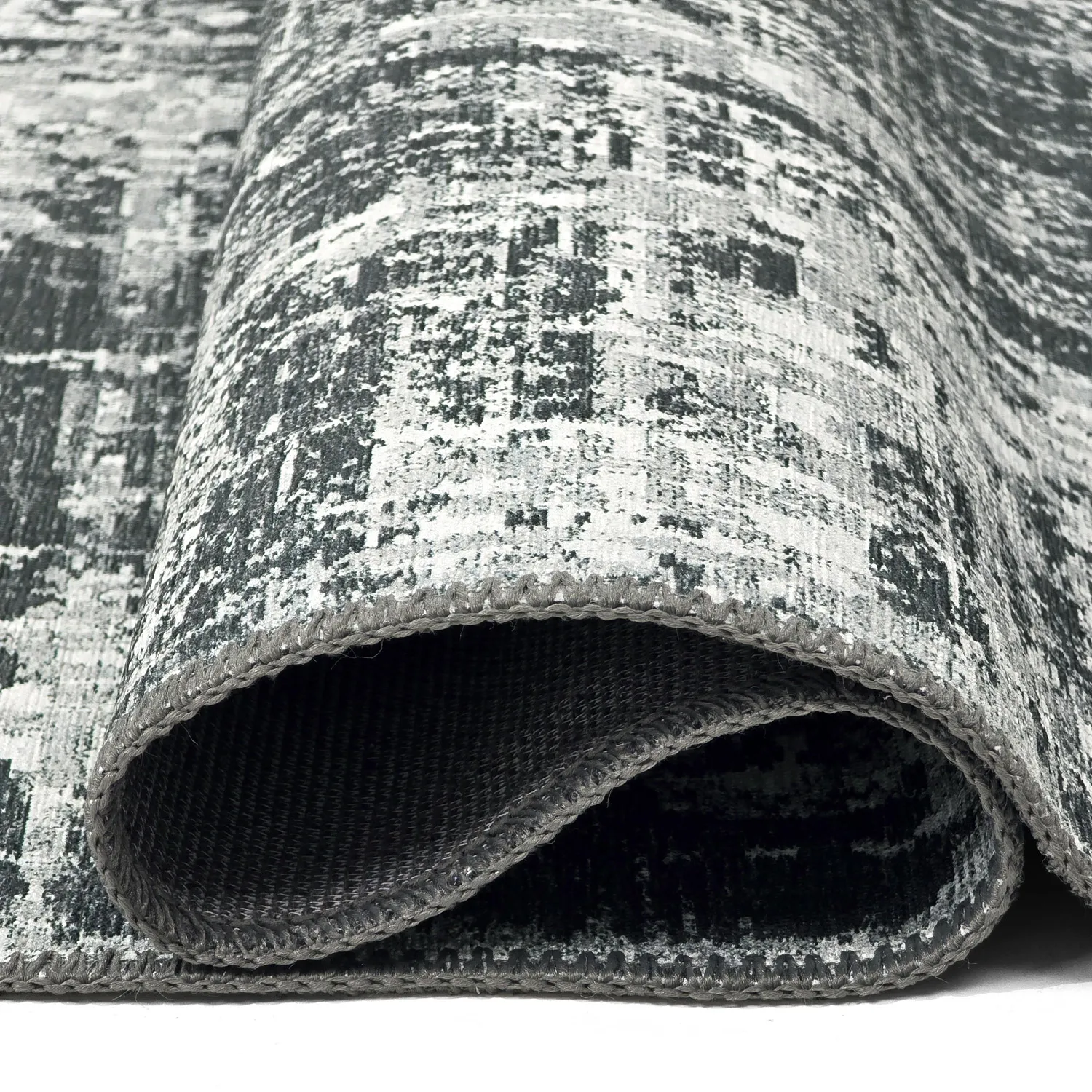 Vlakgeweven vloerkleed - Elira (zwart)