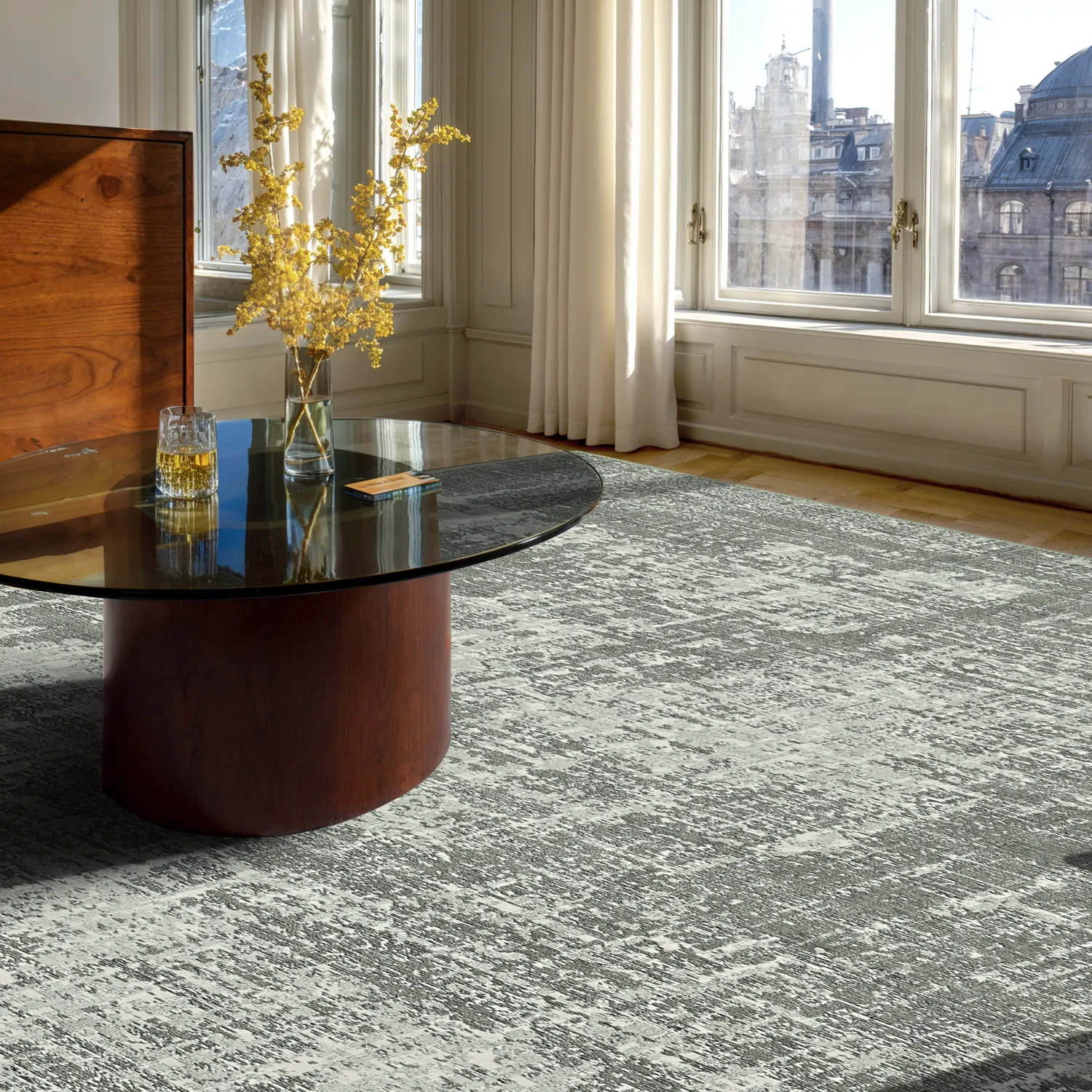 Vlakgeweven vloerkleed - Elira (grijs)