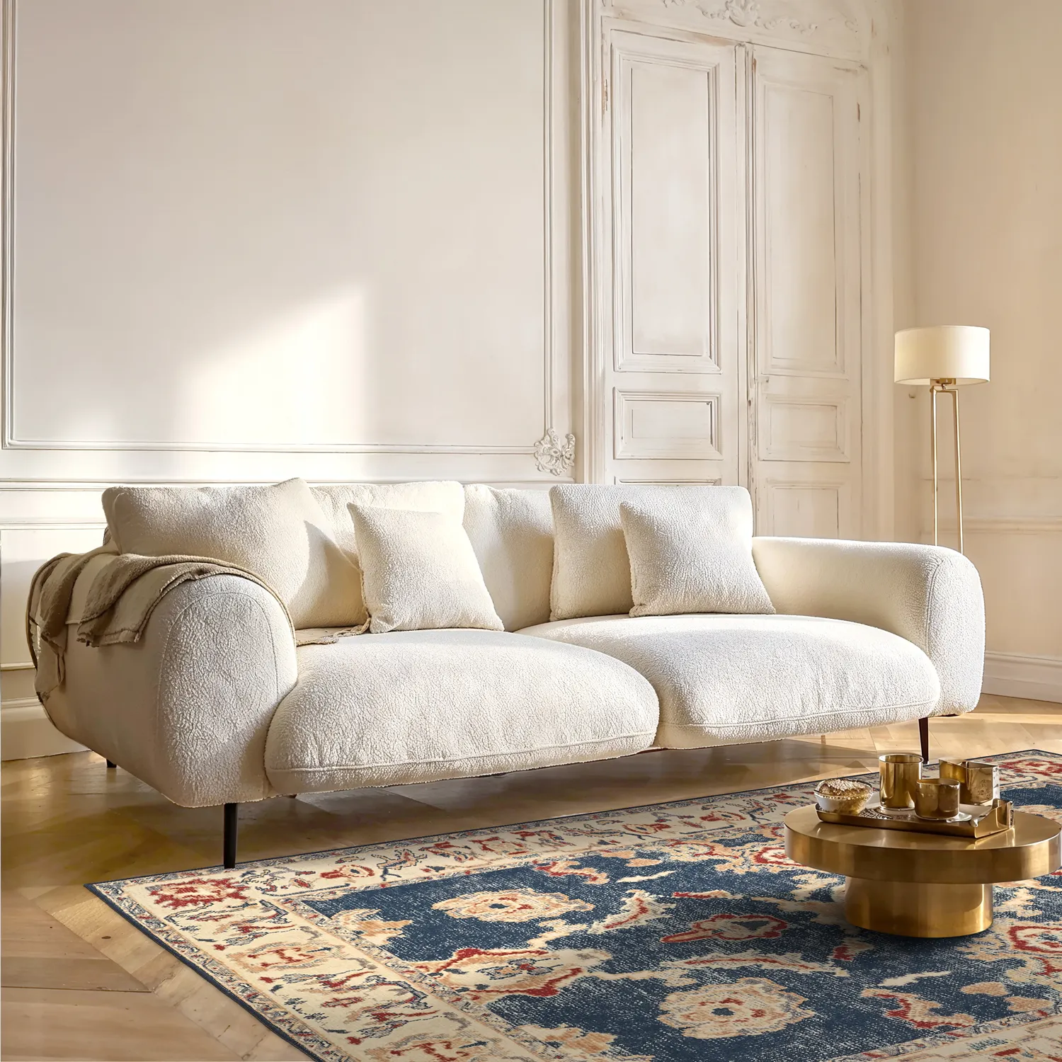 Vlakgeweven vloerkleed - Fadarin (blauw)