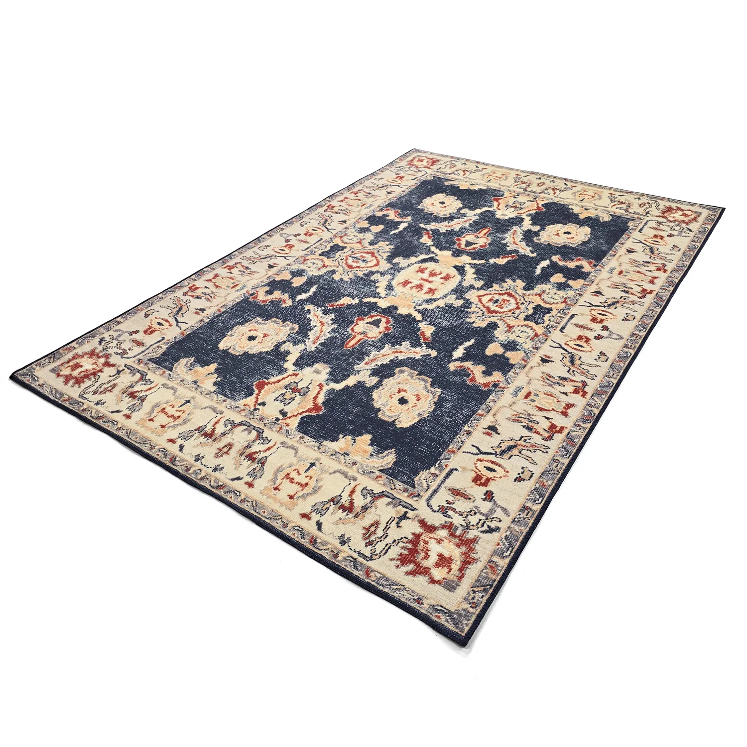 Vlakgeweven vloerkleed - Fadarin (blauw)