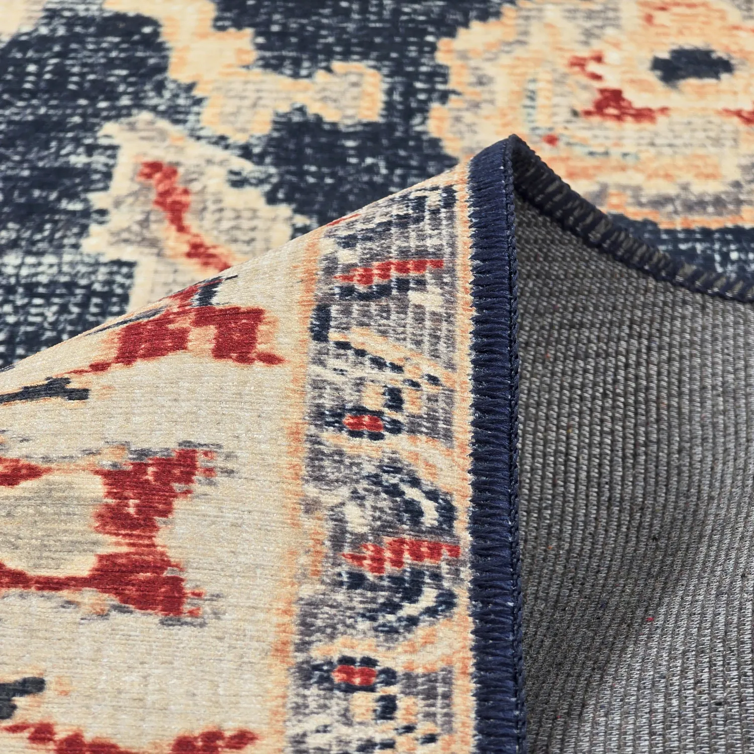 Vlakgeweven vloerkleed - Fadarin (blauw)