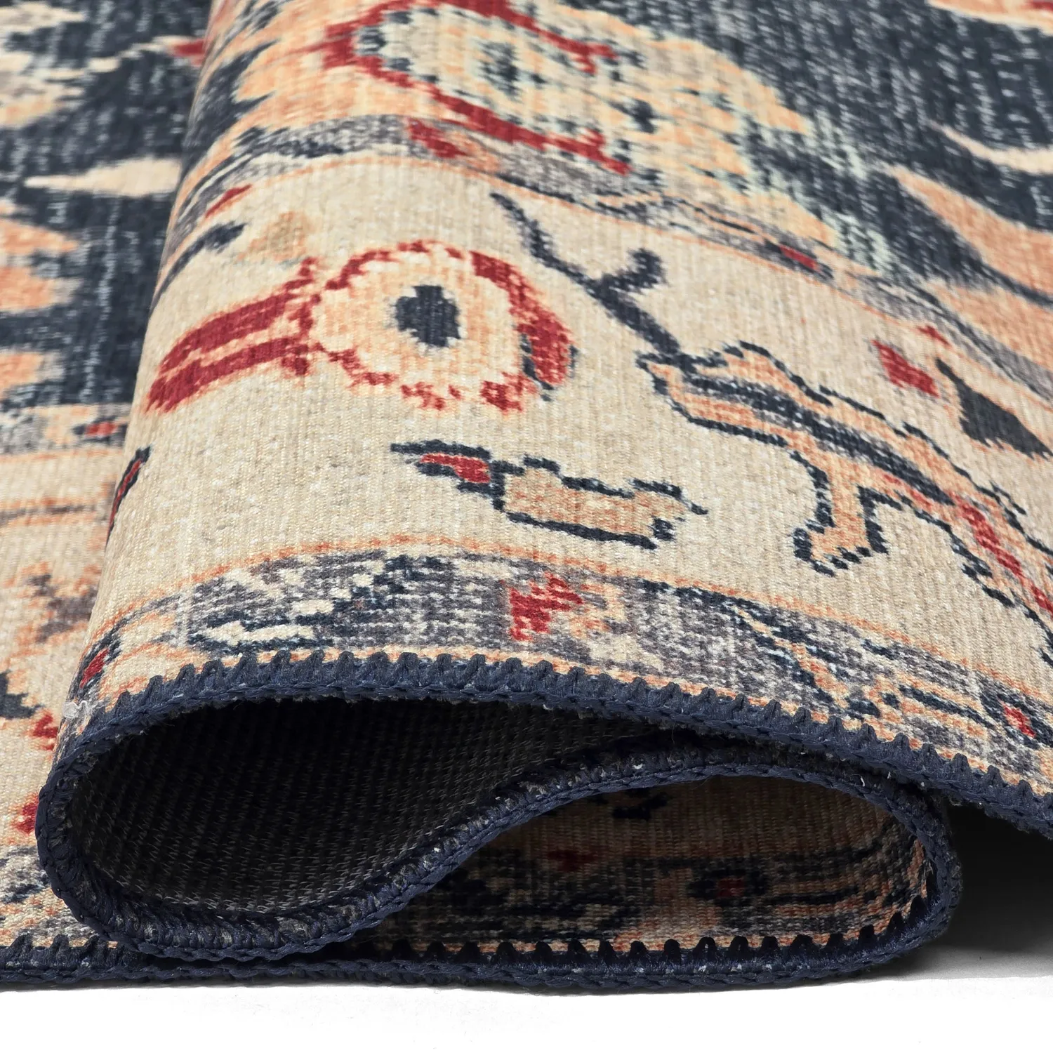 Vlakgeweven vloerkleed - Fadarin (blauw)