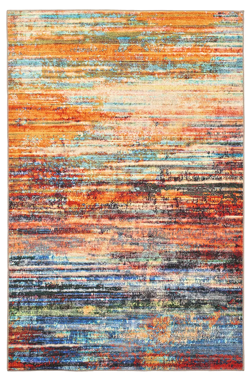 Vlakgeweven vloerkleed - Kazea (oranje/multi)