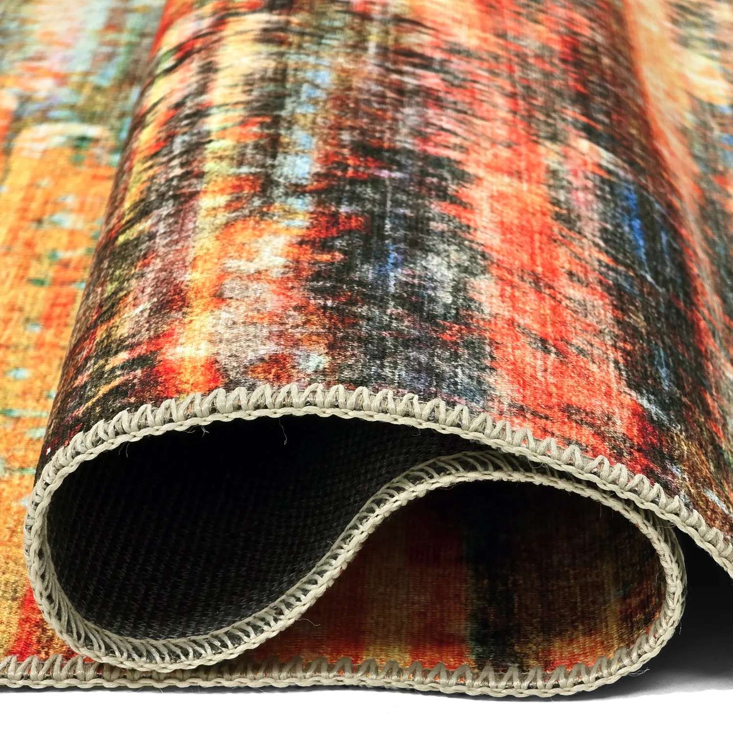 Vlakgeweven vloerkleed - Kazea (oranje/multi)