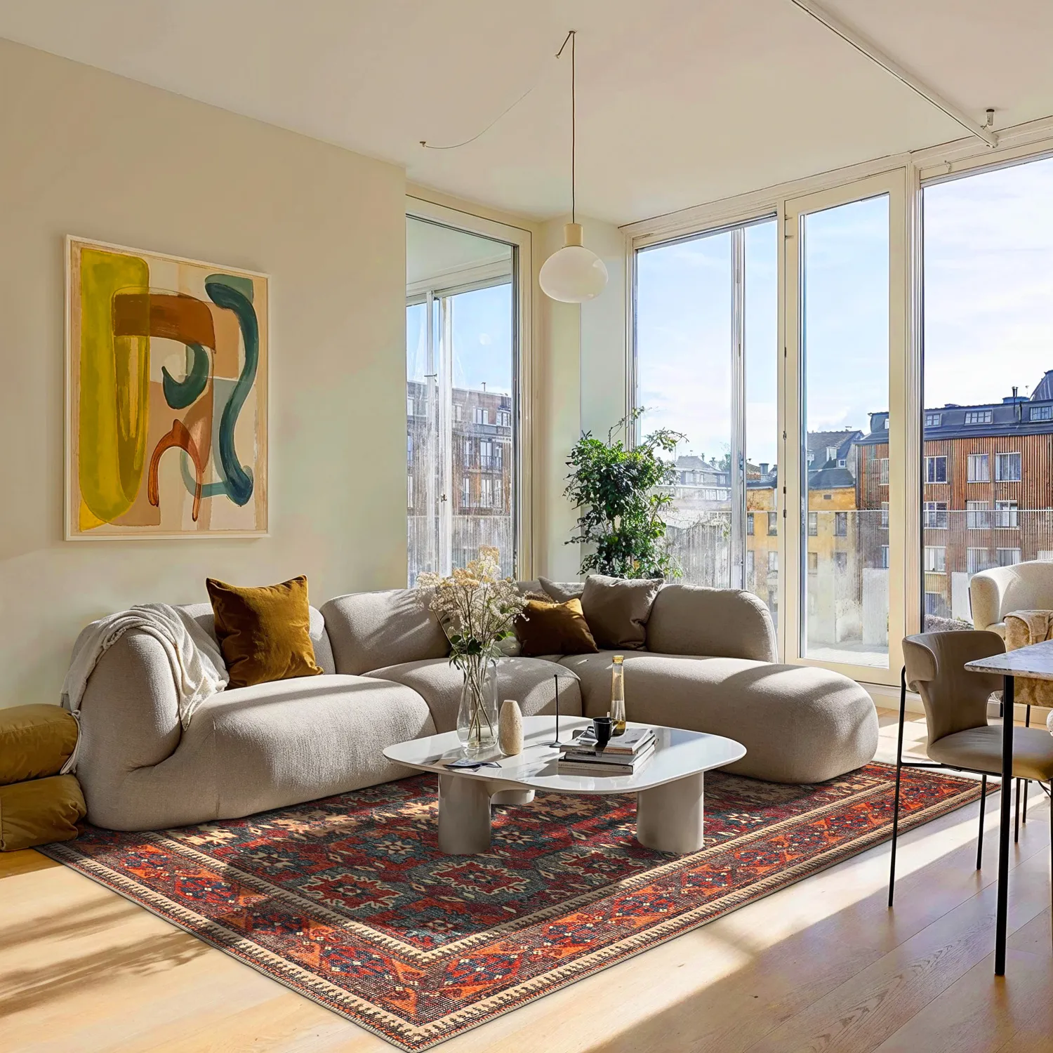 Vlakgeweven vloerkleed - Khalamir (rood)