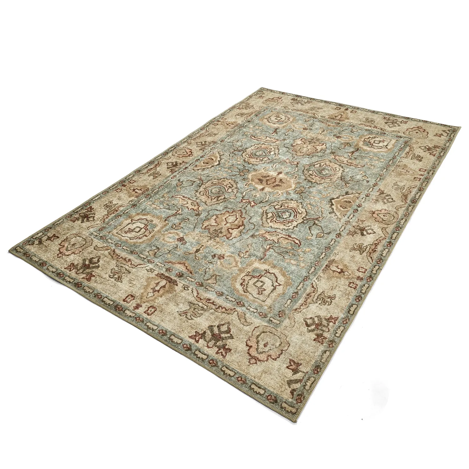 Vlakgeweven vloerkleed - Layla (lichtblauw)