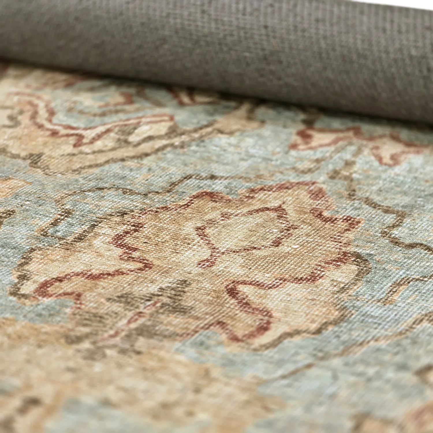 Vlakgeweven vloerkleed - Layla (lichtblauw)