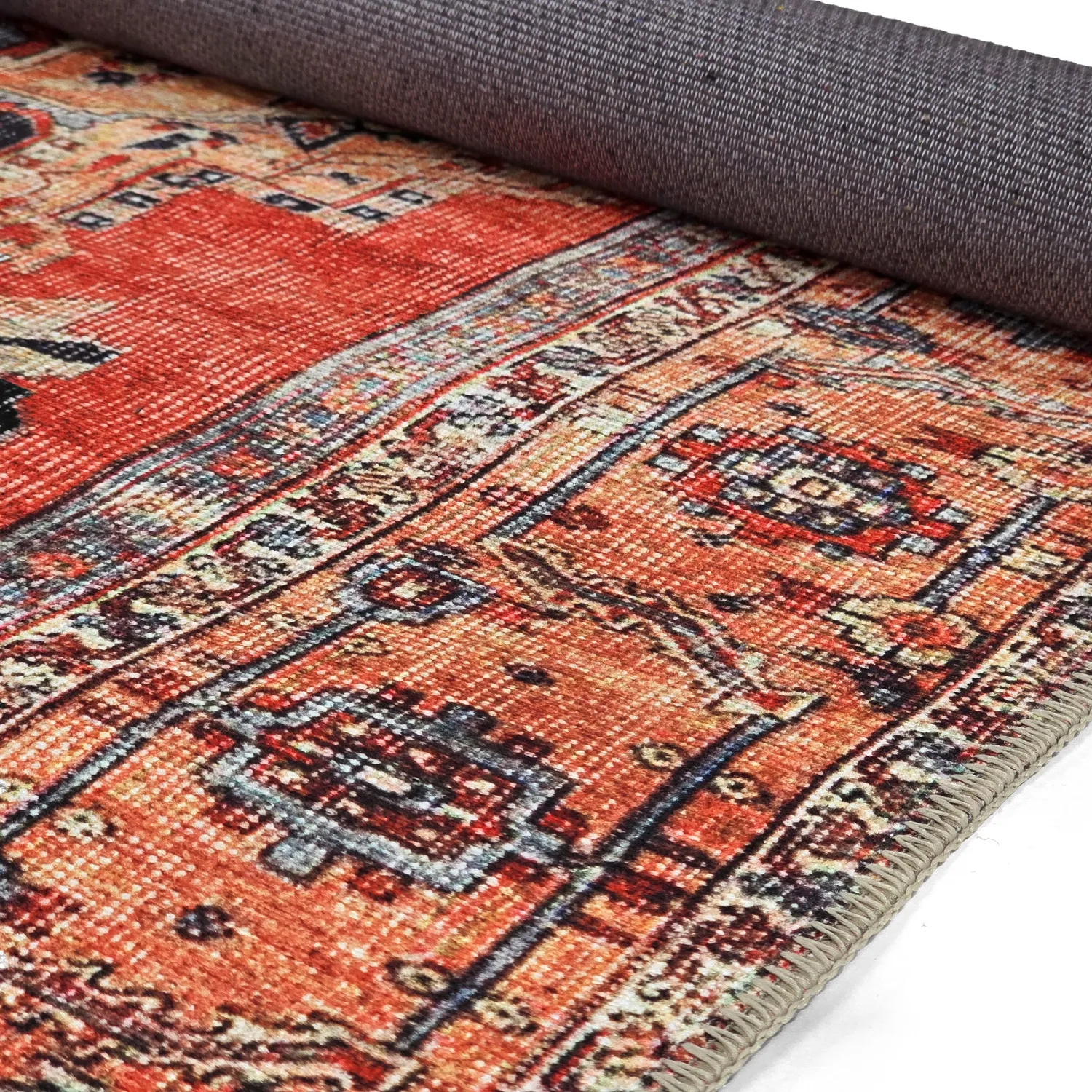 Vlakgeweven vloerkleed - Madevan (rood)