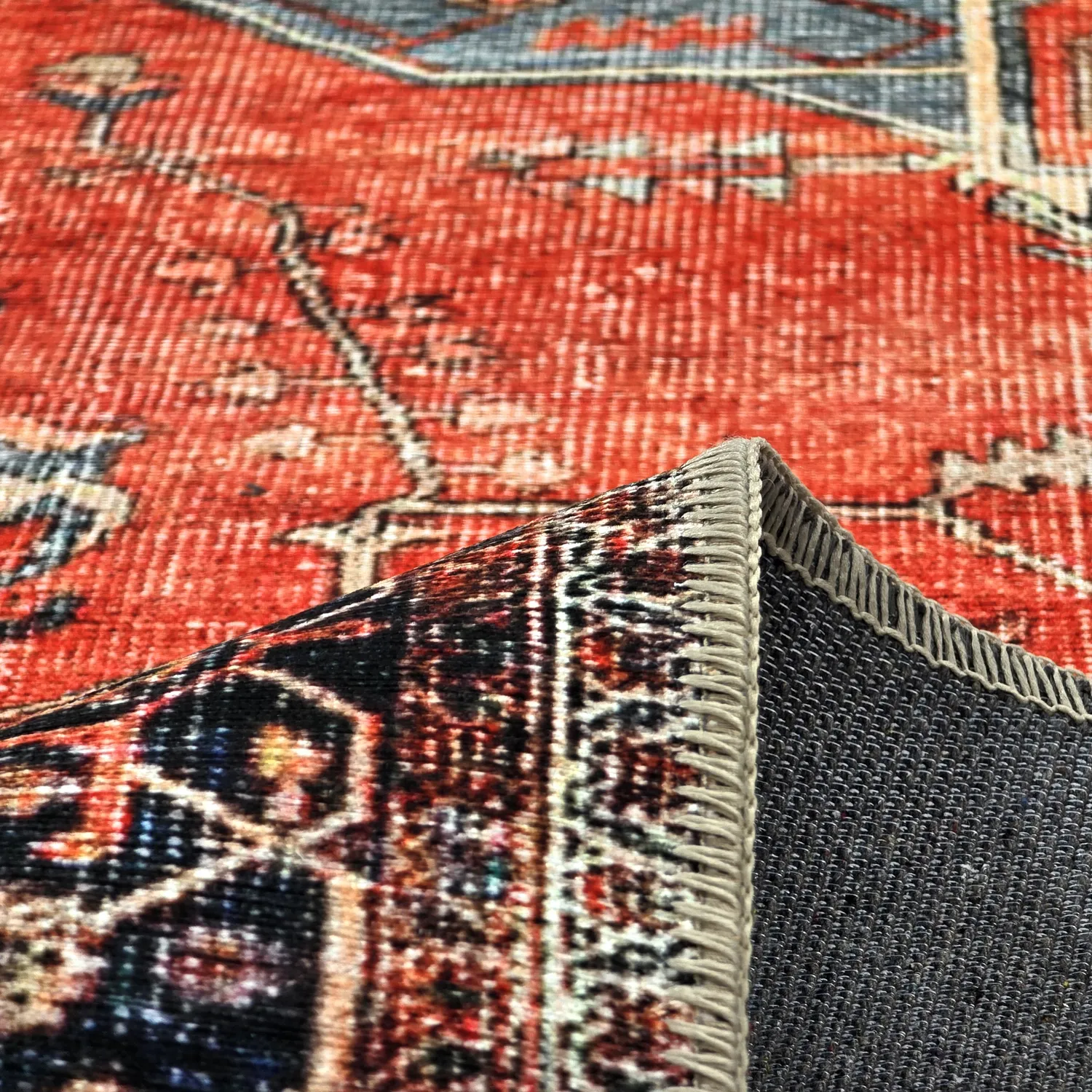 Vlakgeweven vloerkleed - Mandalay (rood)