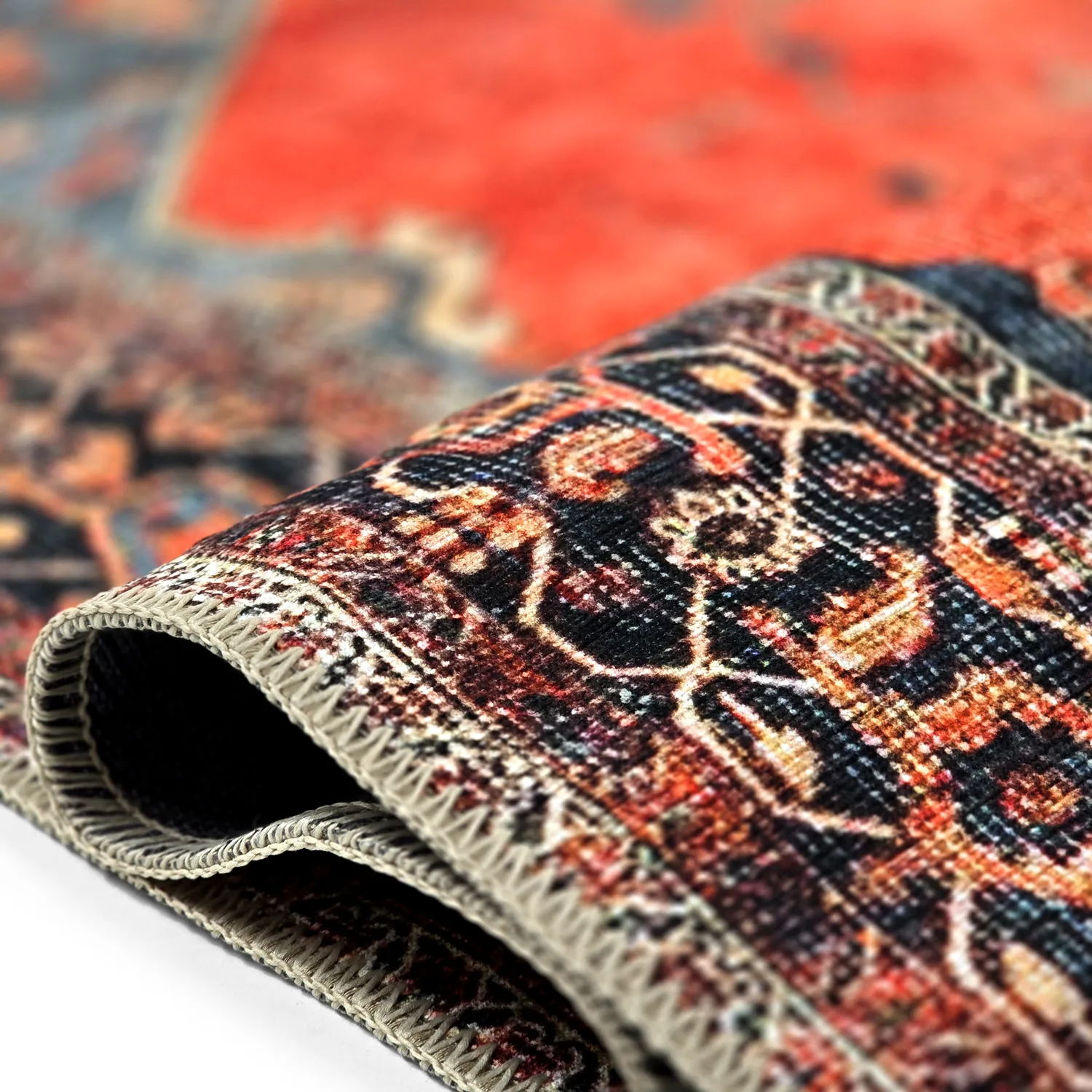 Vlakgeweven vloerkleed - Mandalay (rood)