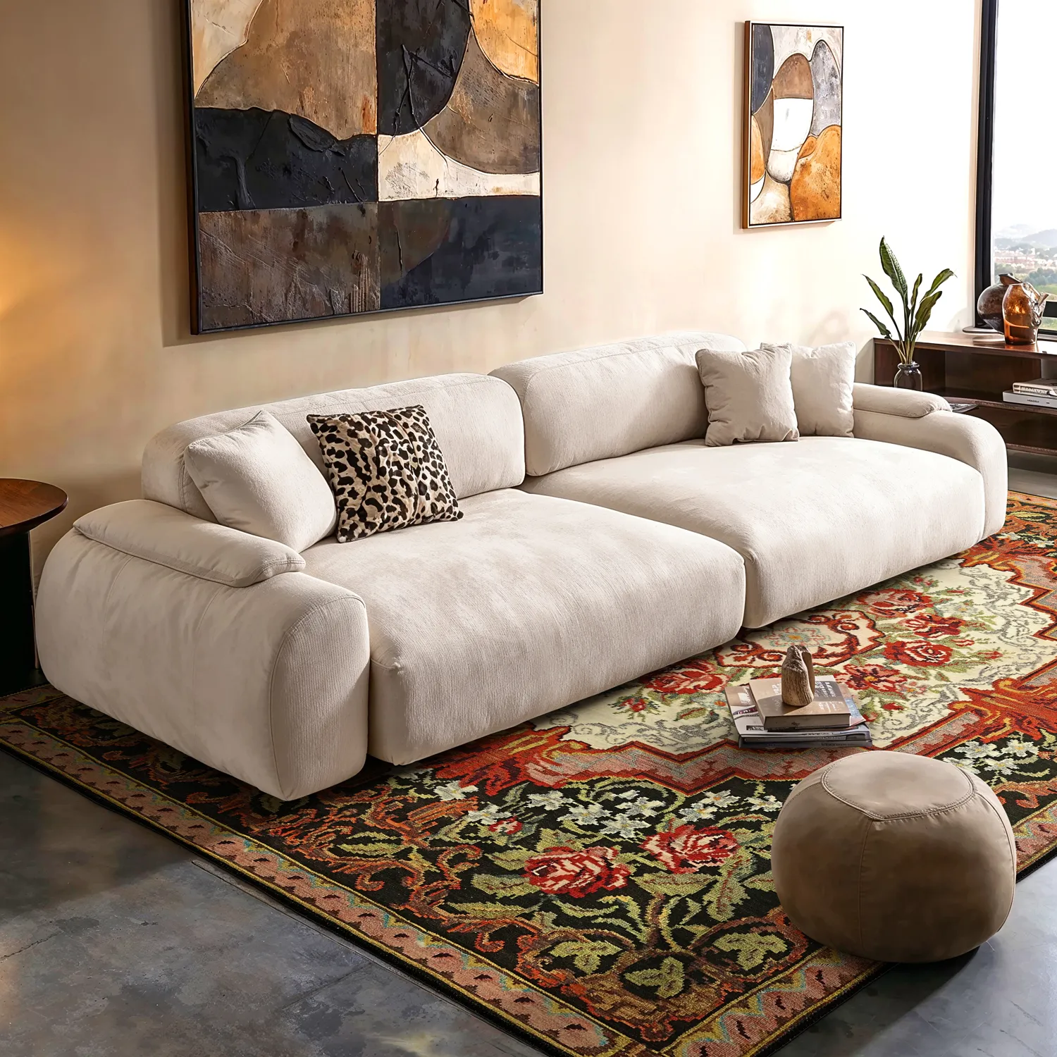 Vlakgeweven vloerkleed - Masarida (zwart/multi)