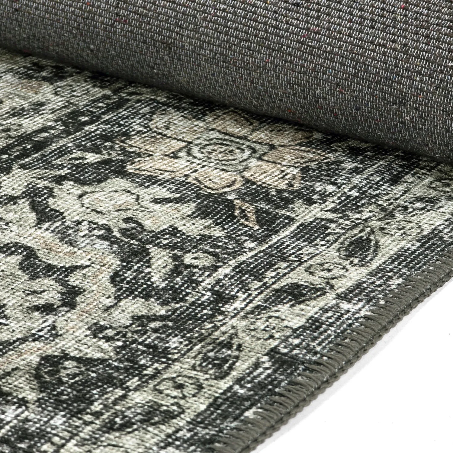 Vlakgeweven vloerkleed - Meralis (zwart)