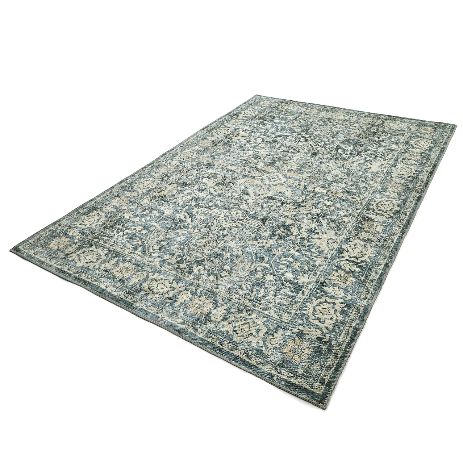 Vlakgeweven vloerkleed - Meralis (blauw)