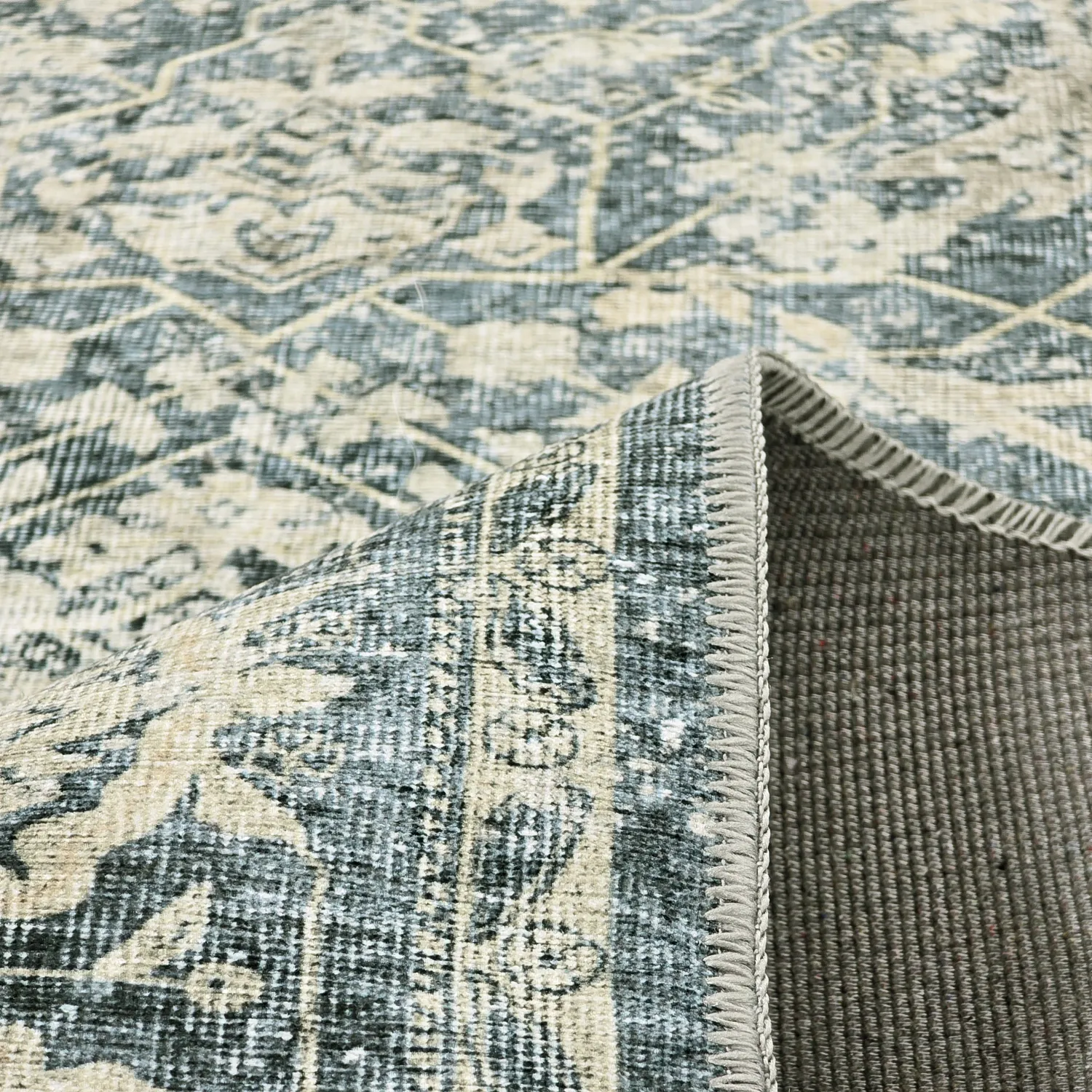 Vlakgeweven vloerkleed - Meralis (blauw)