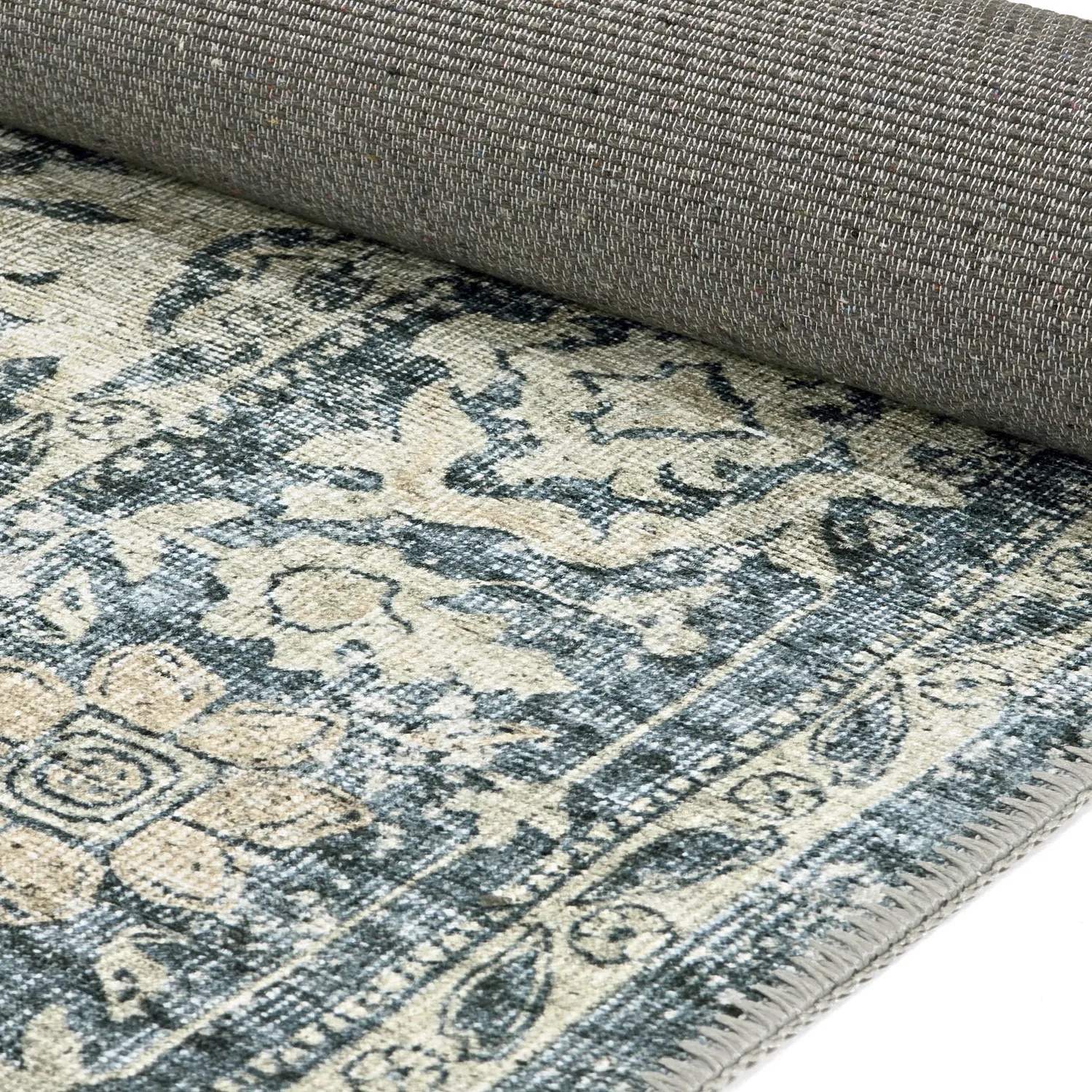 Vlakgeweven vloerkleed - Meralis (blauw)