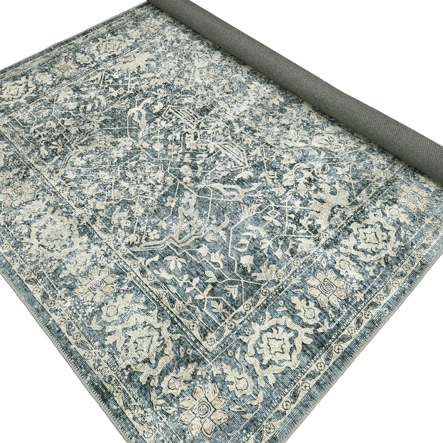 Vlakgeweven vloerkleed - Meralis (blauw)