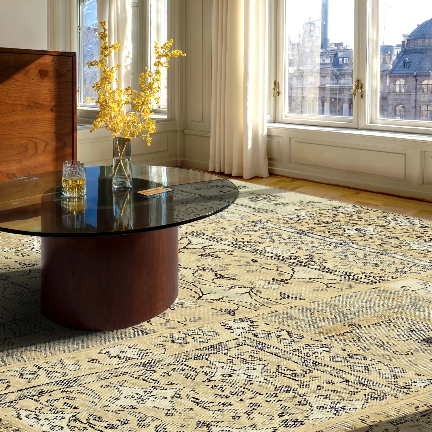 Vlakgeweven vloerkleed - Myrina (beige)