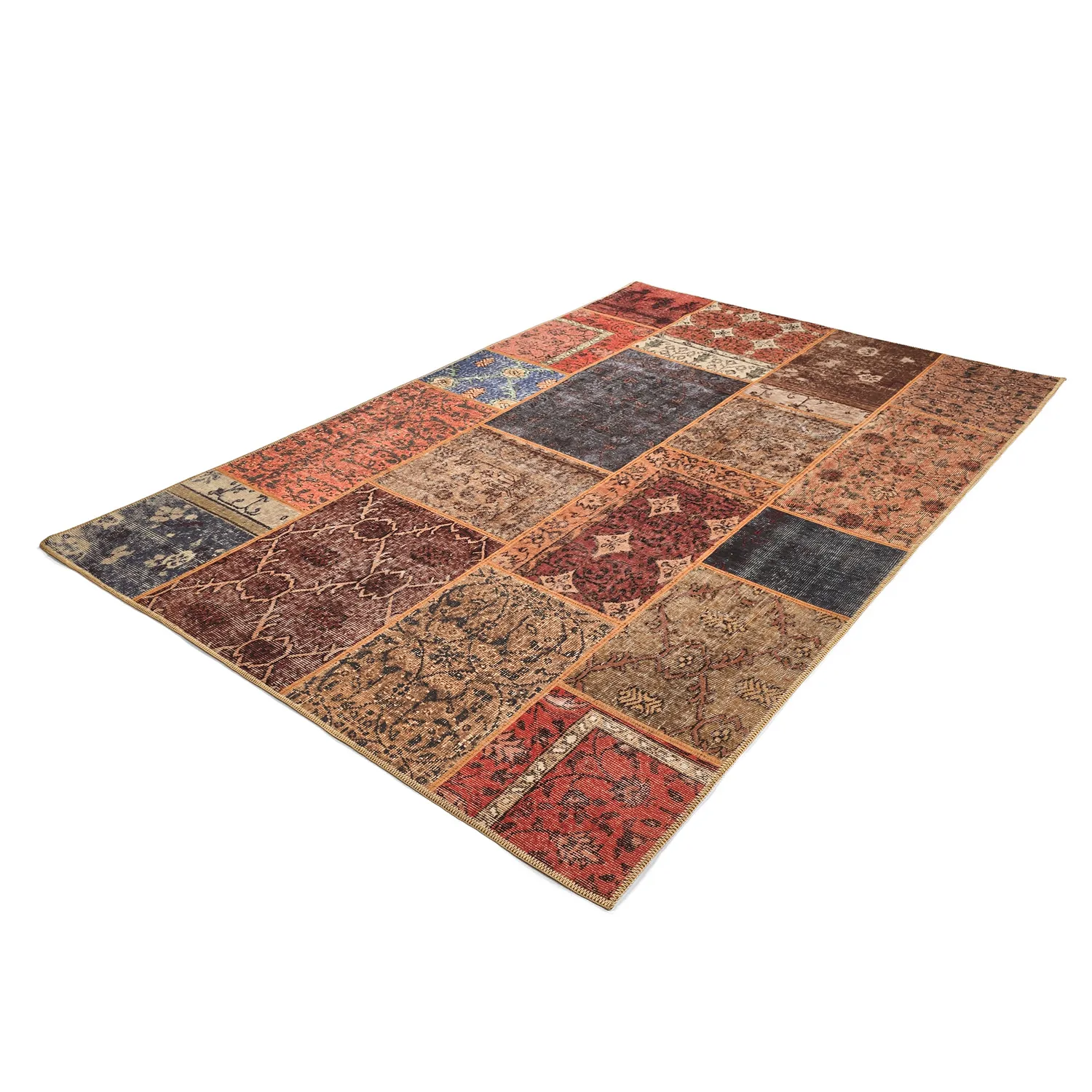 Vlakgeweven vloerkleed - Myrina (rood/multi)