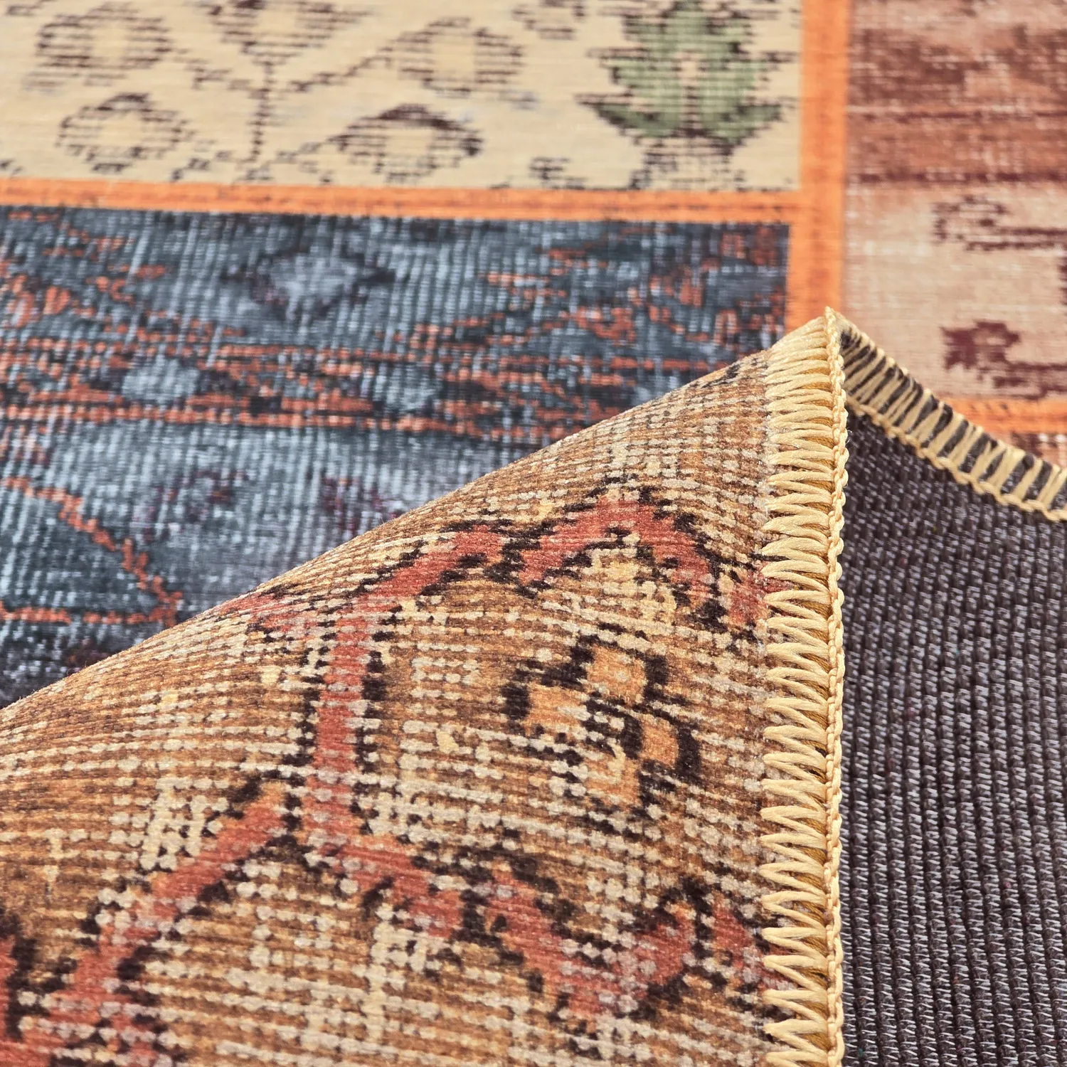 Vlakgeweven vloerkleed - Myrina (rood/multi)