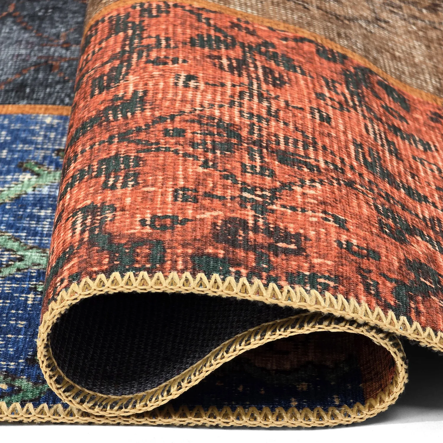 Vlakgeweven vloerkleed - Myrina (rood/multi)