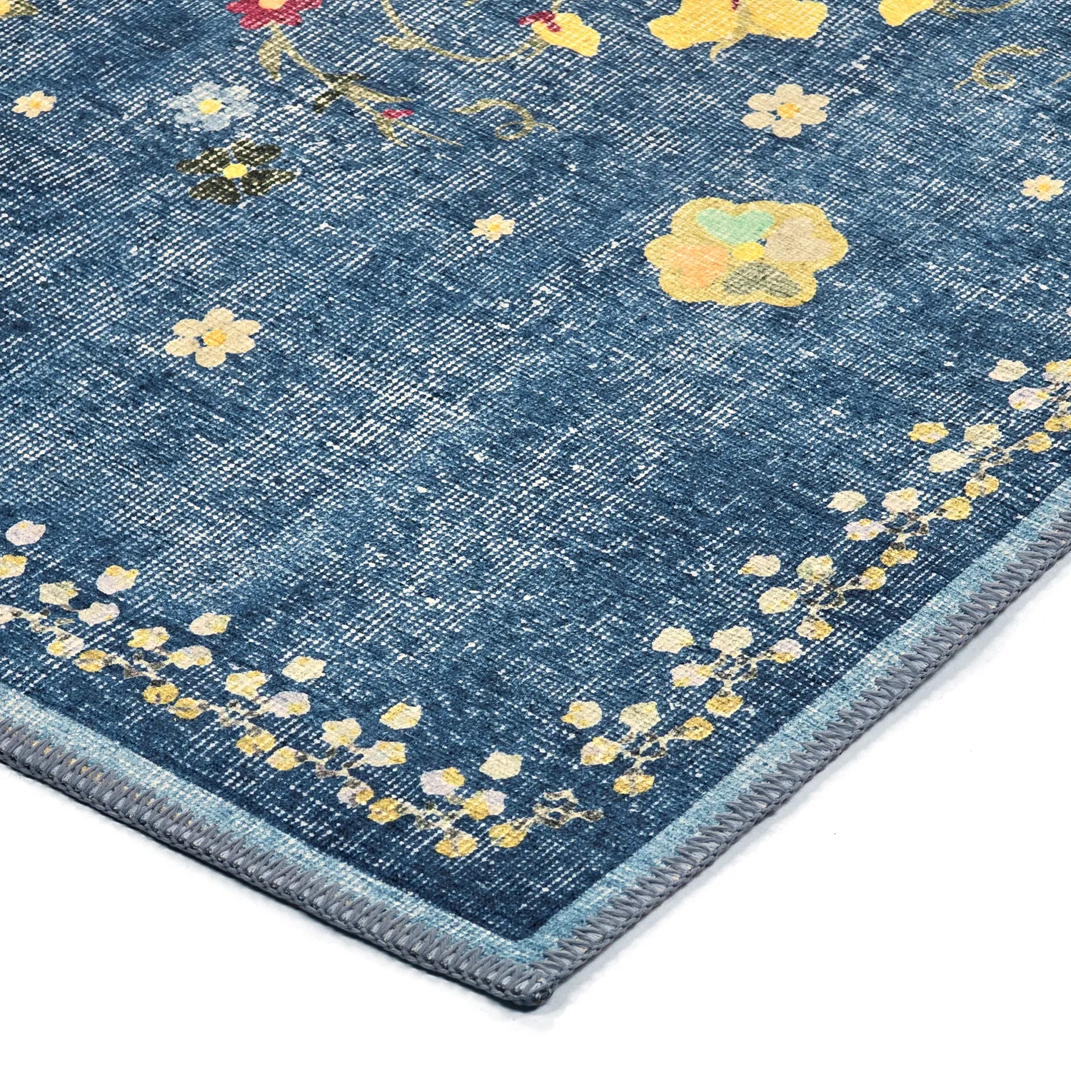 Vlakgeweven vloerkleed - Nabilar (blauw)