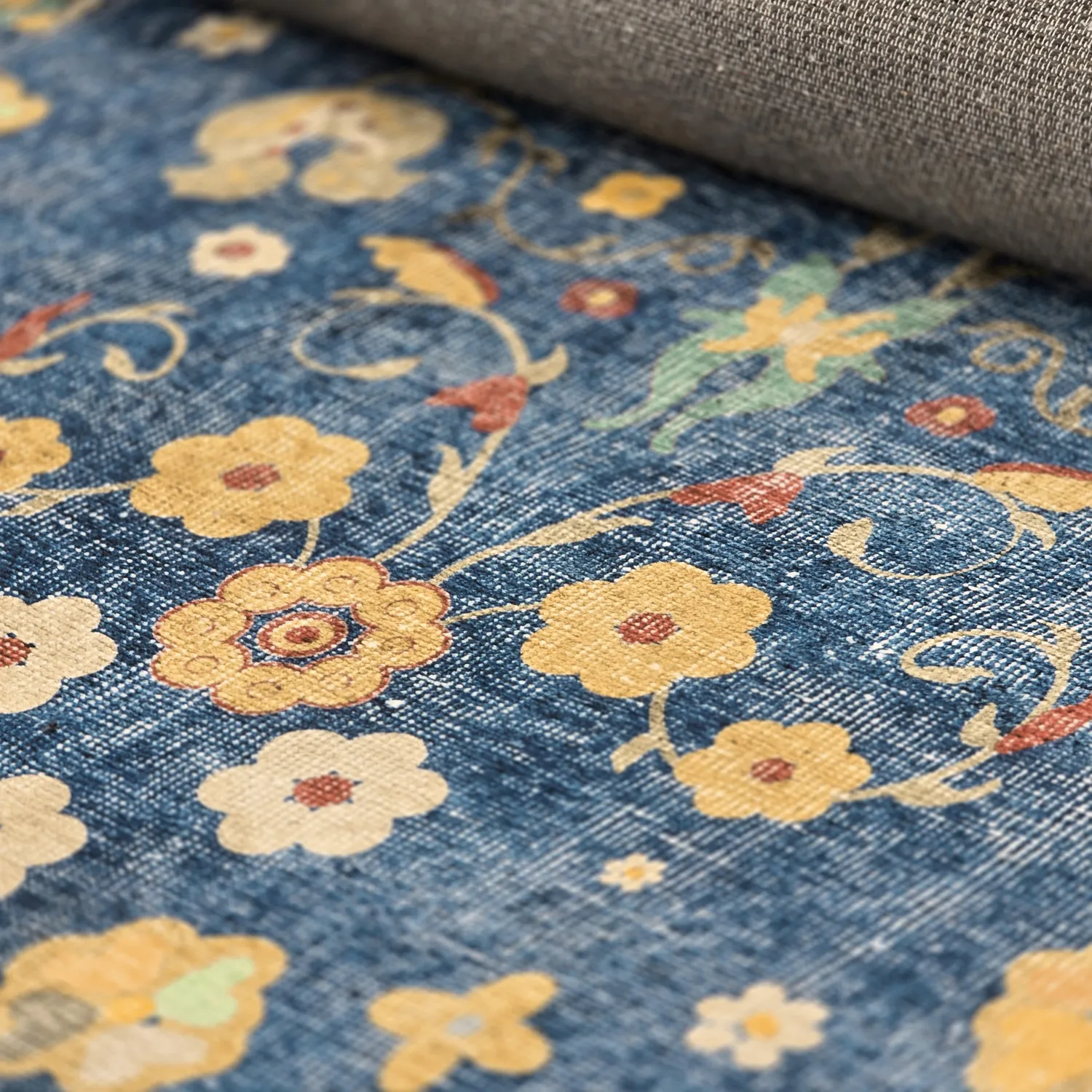 Vlakgeweven vloerkleed - Nabilar (blauw)