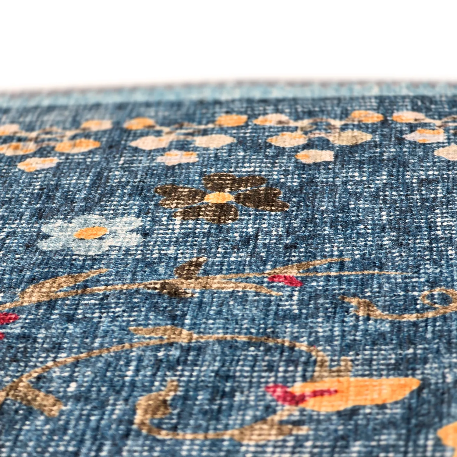 Vlakgeweven vloerkleed - Nabilar (blauw)