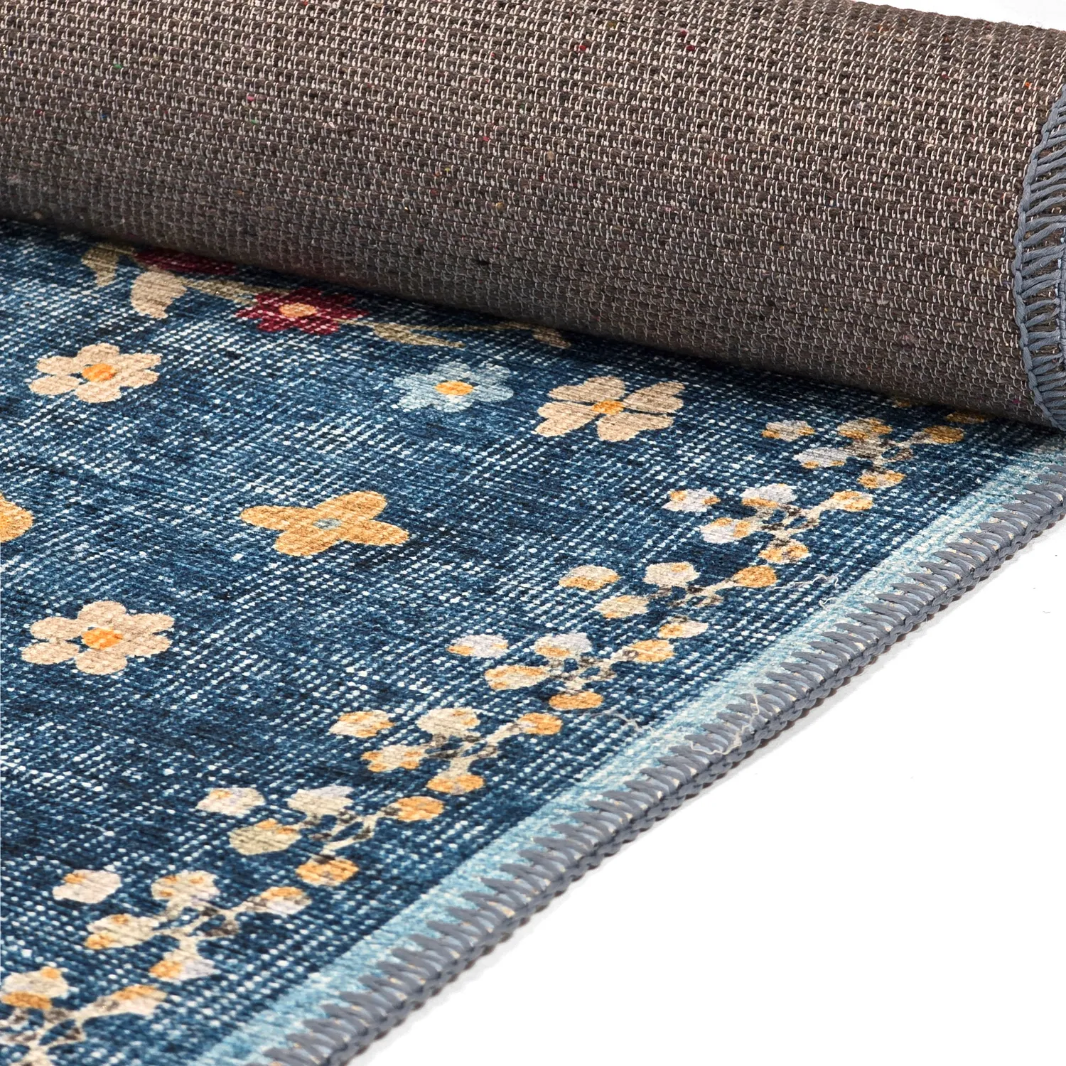 Vlakgeweven vloerkleed - Nabilar (blauw)