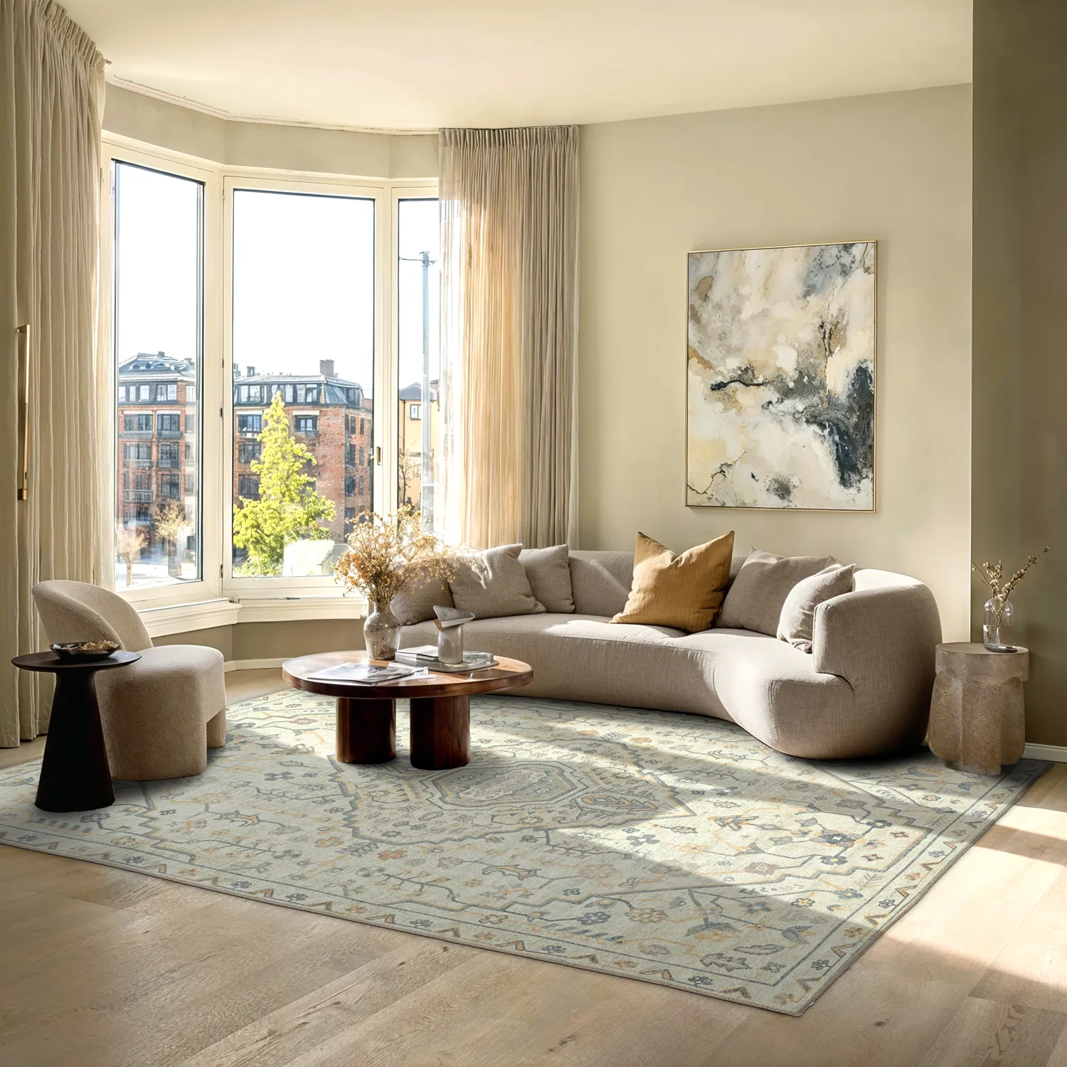 Vlakgeweven vloerkleed - Nahla (room)