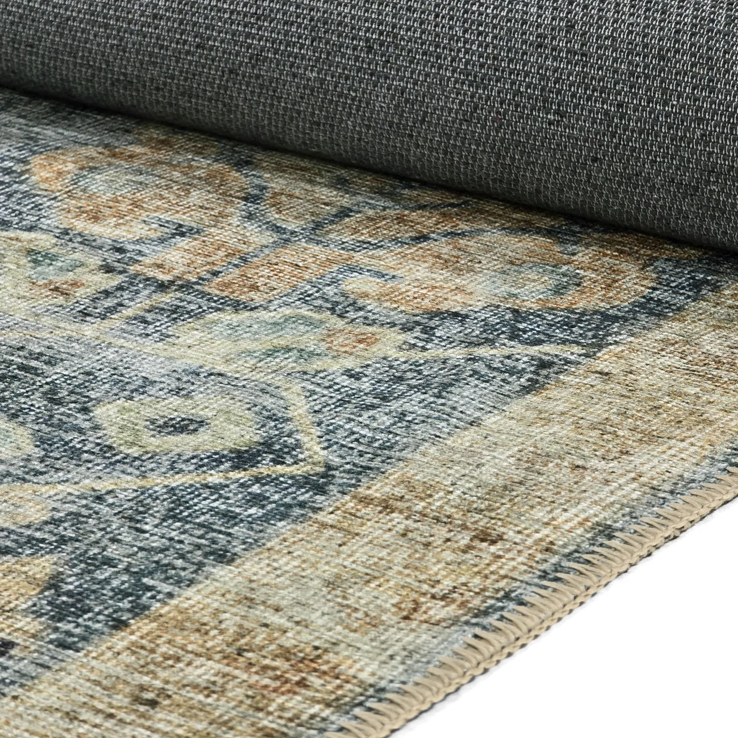 Vlakgeweven vloerkleed - Noura (blauw)