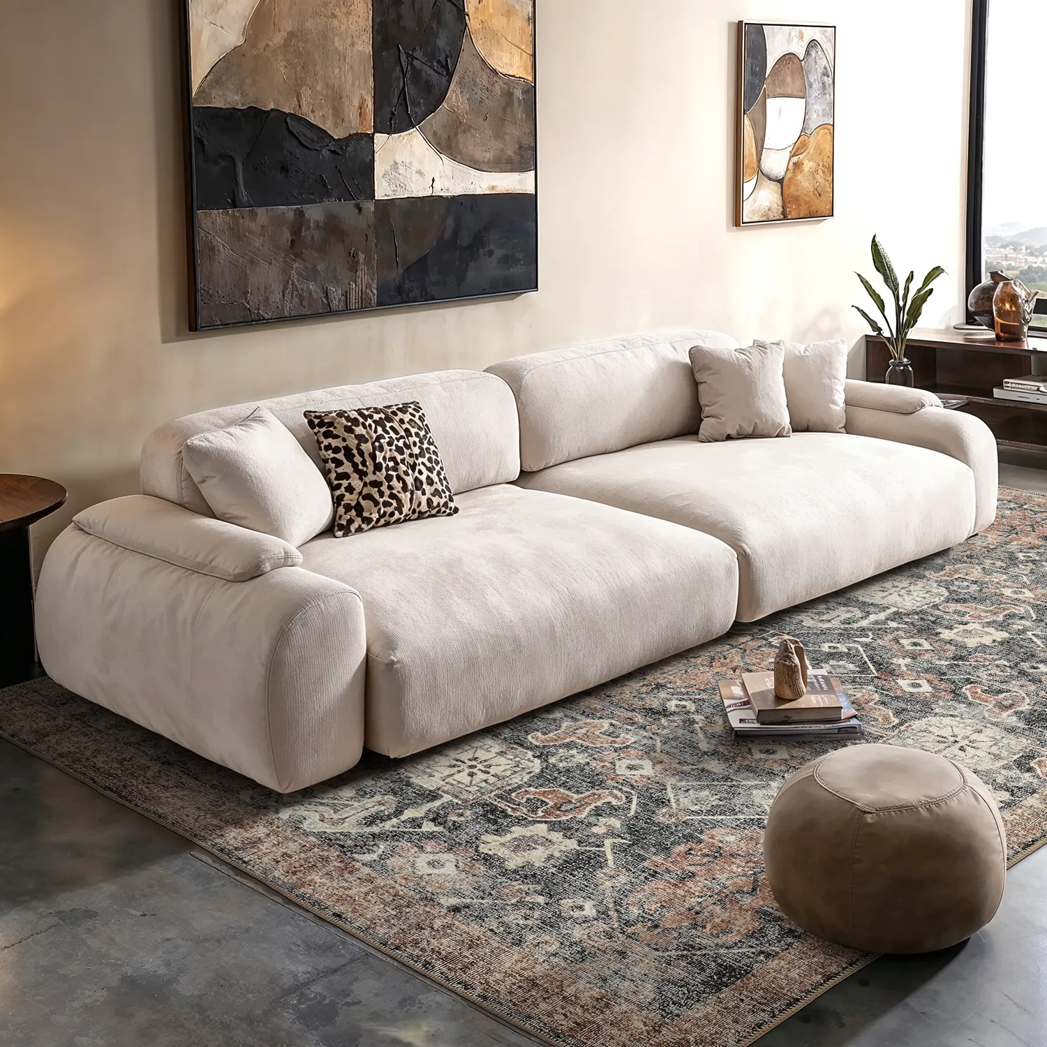 Vlakgeweven vloerkleed - Noura (donkerblauw)