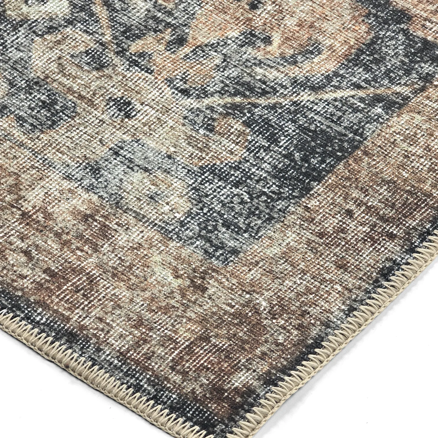 Vlakgeweven vloerkleed - Noura (donkerblauw)