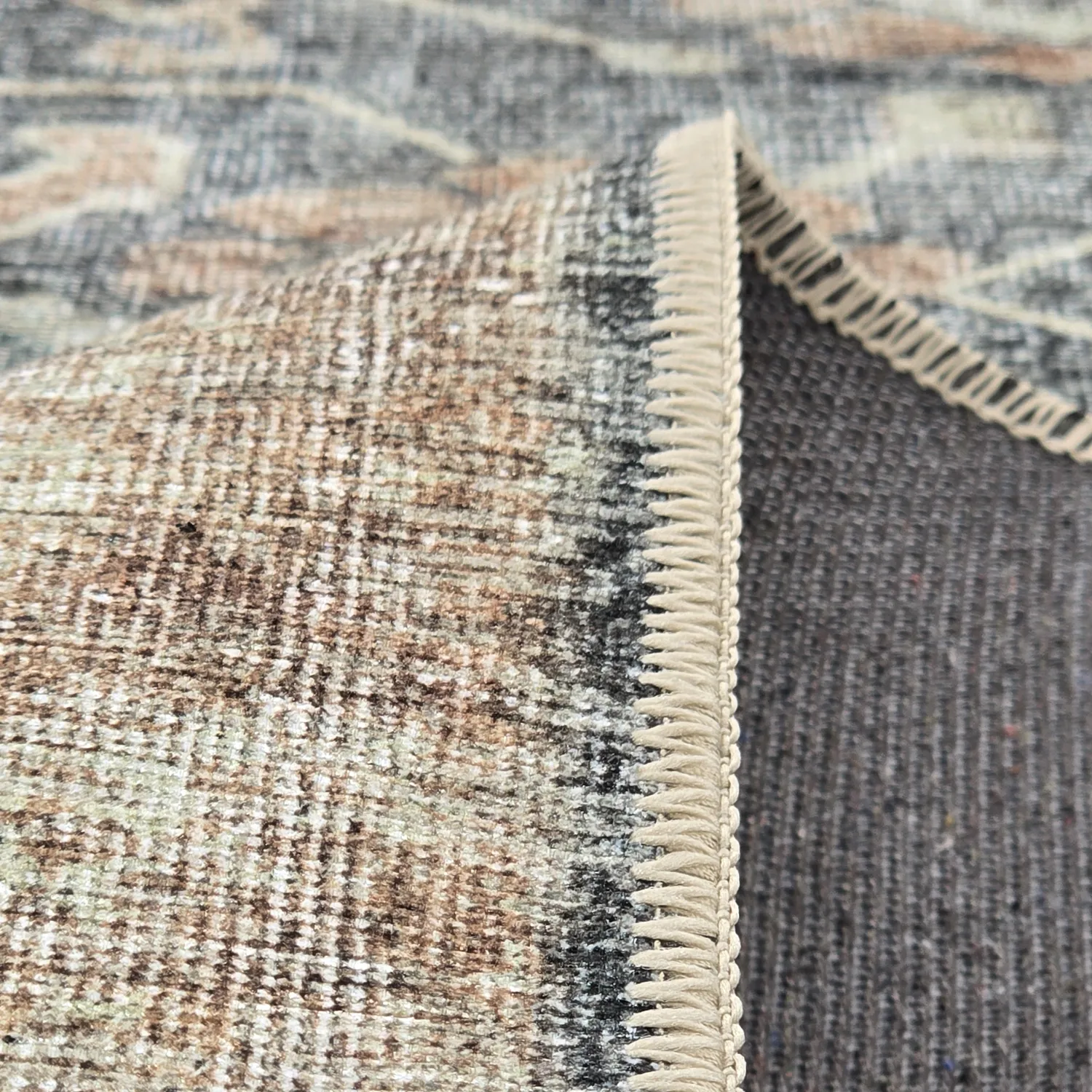 Vlakgeweven vloerkleed - Noura (donkerblauw)